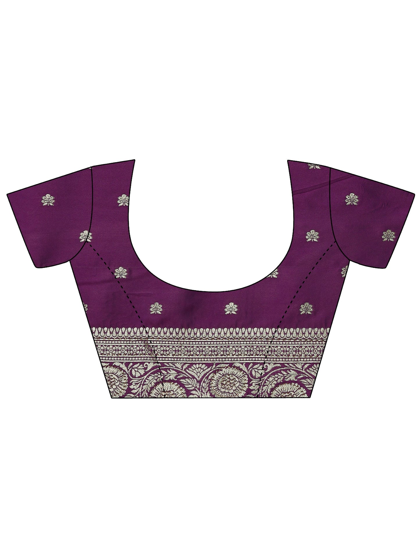 Purple Embellished Banarasi Silk Blend Saree With Unstitched Blouse Piece