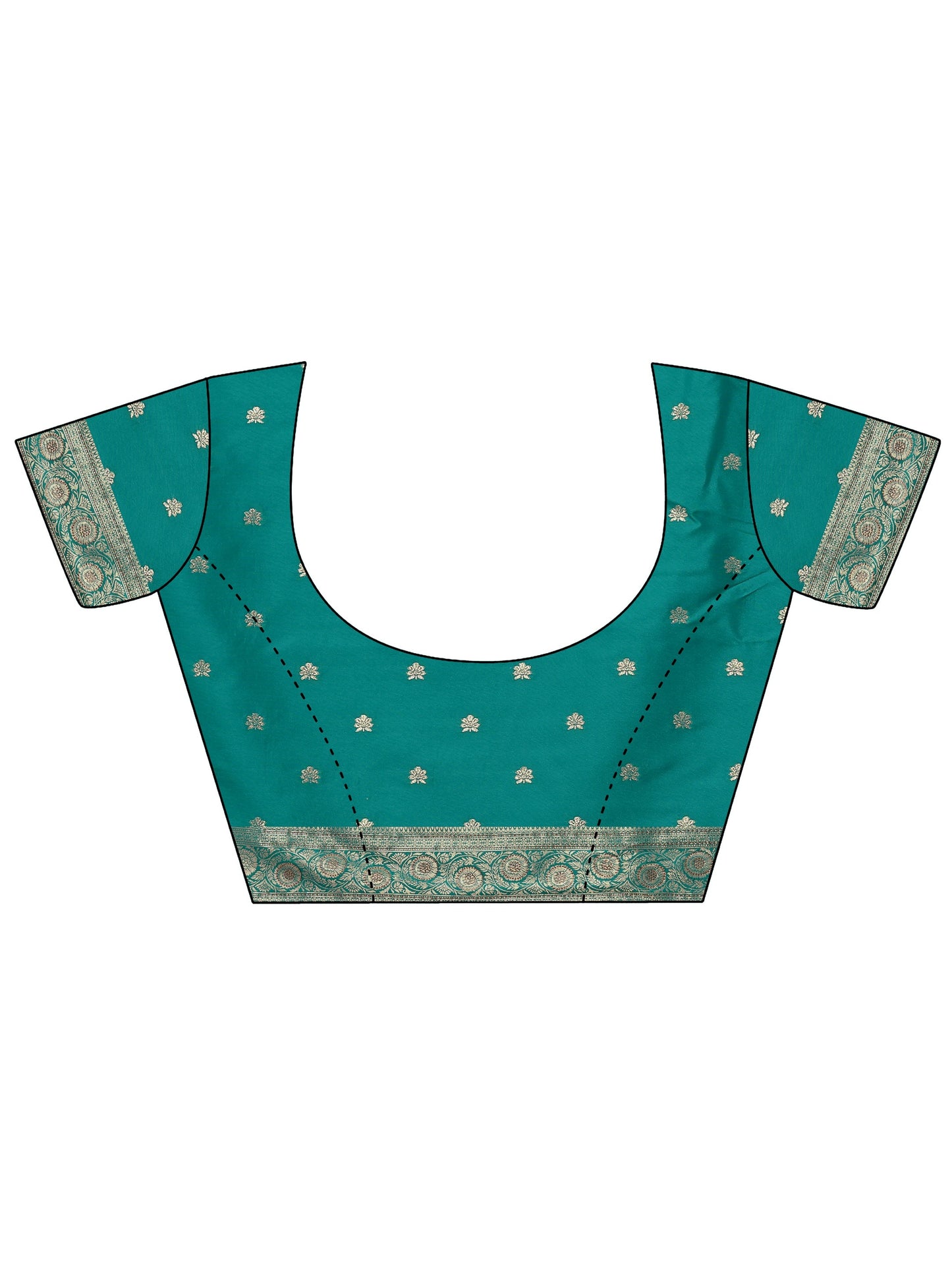 Green Embellished Banarasi Silk Blend Saree With Unstitched Blouse Piece