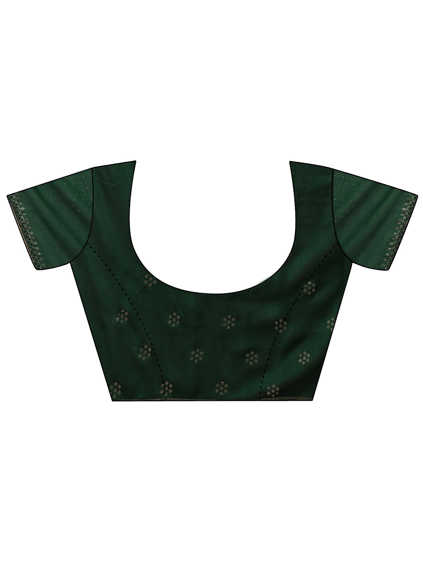 Green Printed Chinon Saree With Unstitched Blouse Piece