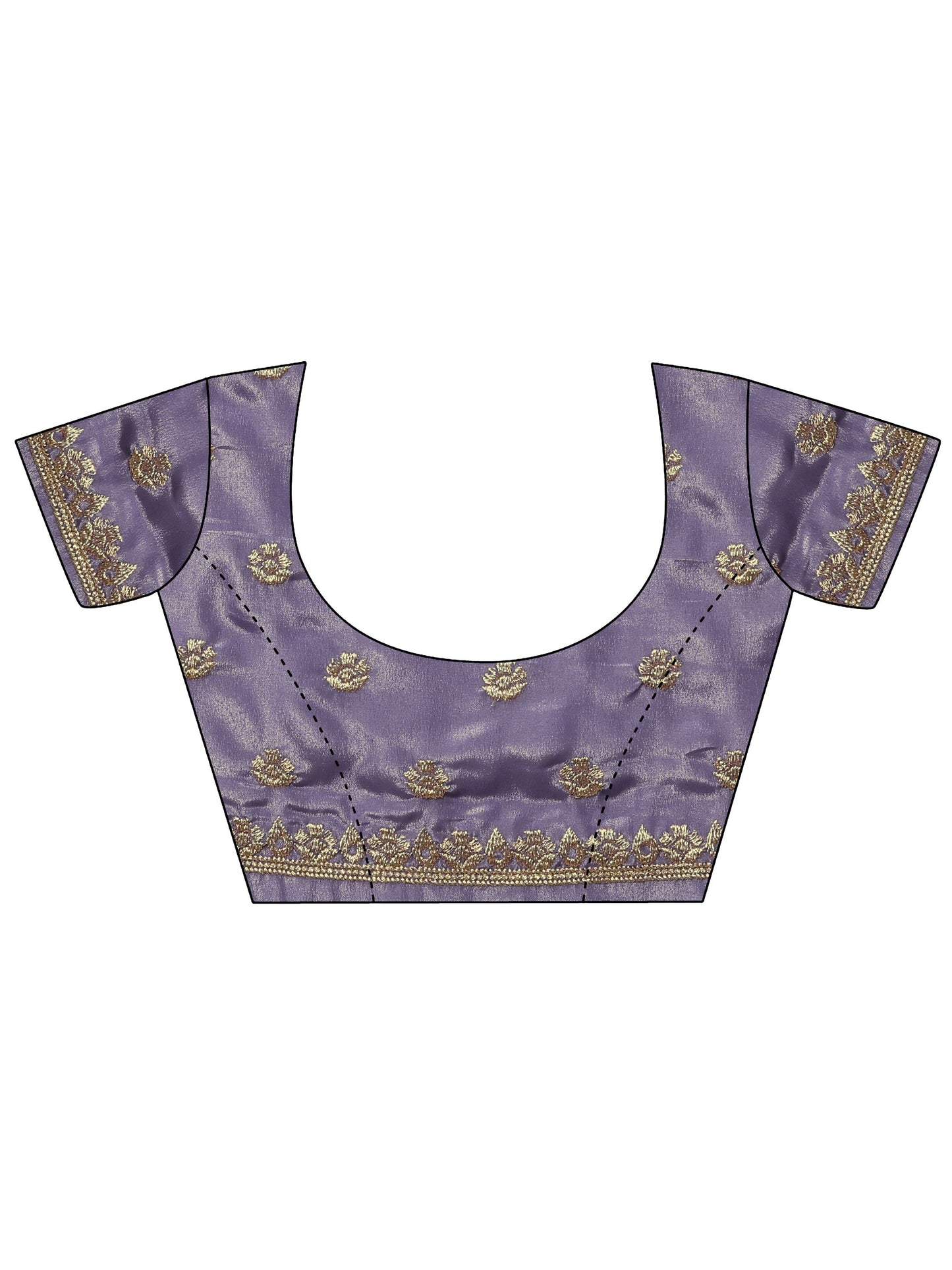 Lavender Embellished Crepe Sarees With Unstitched Blouse Piece