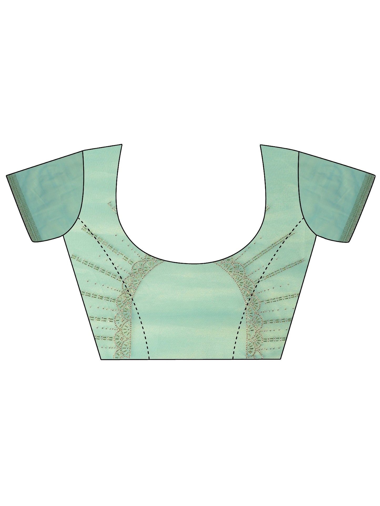 Blue Embellished Nylon Sarees With Unstitched Blouse Piece