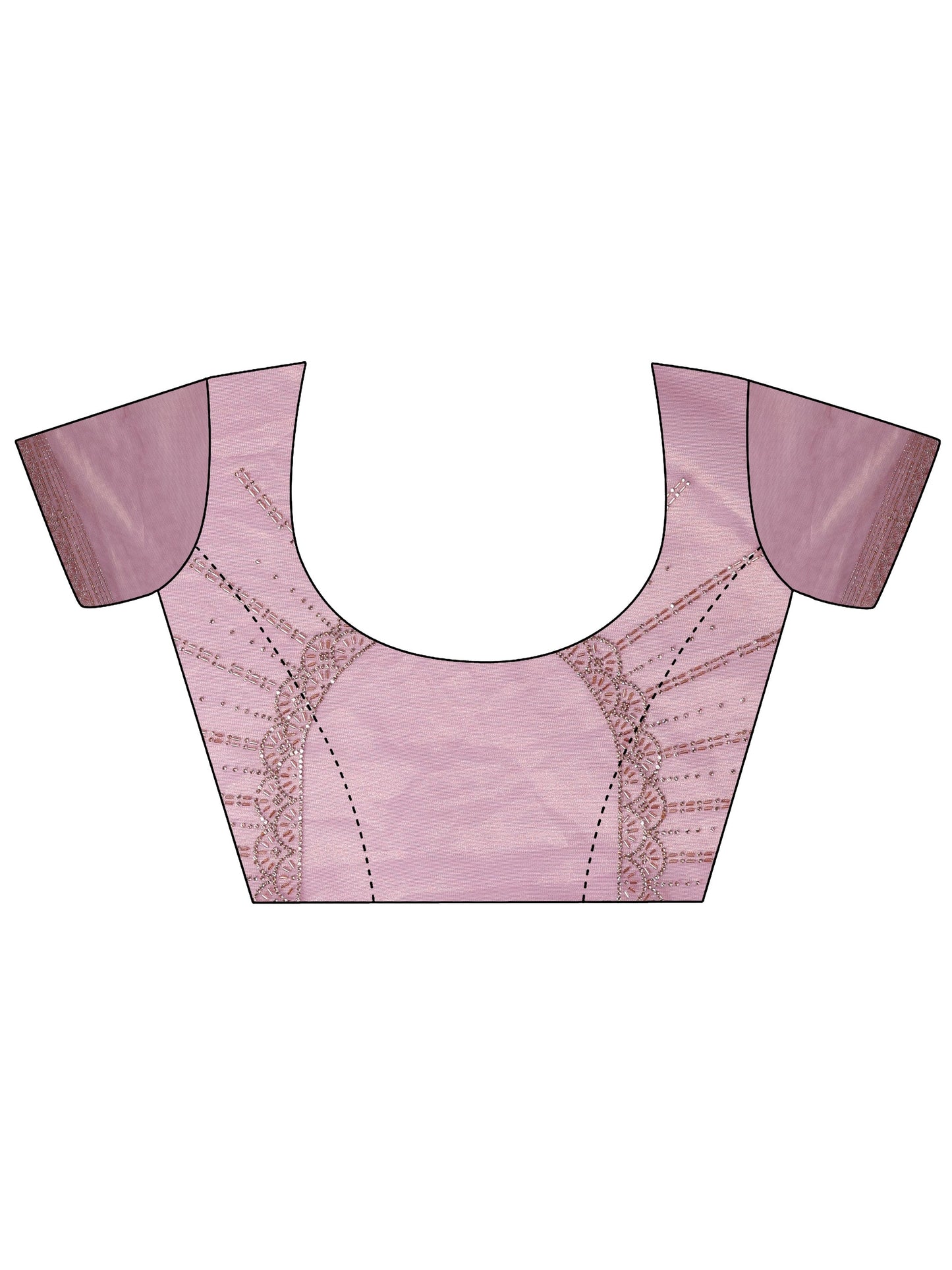 Mauve Embellished Nylon Sarees With Unstitched Blouse Piece