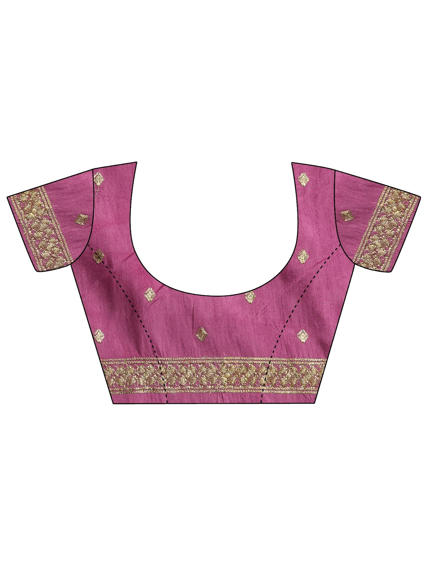 Mauve Embroidered Organza Sarees With Unstitched Blouse Piece