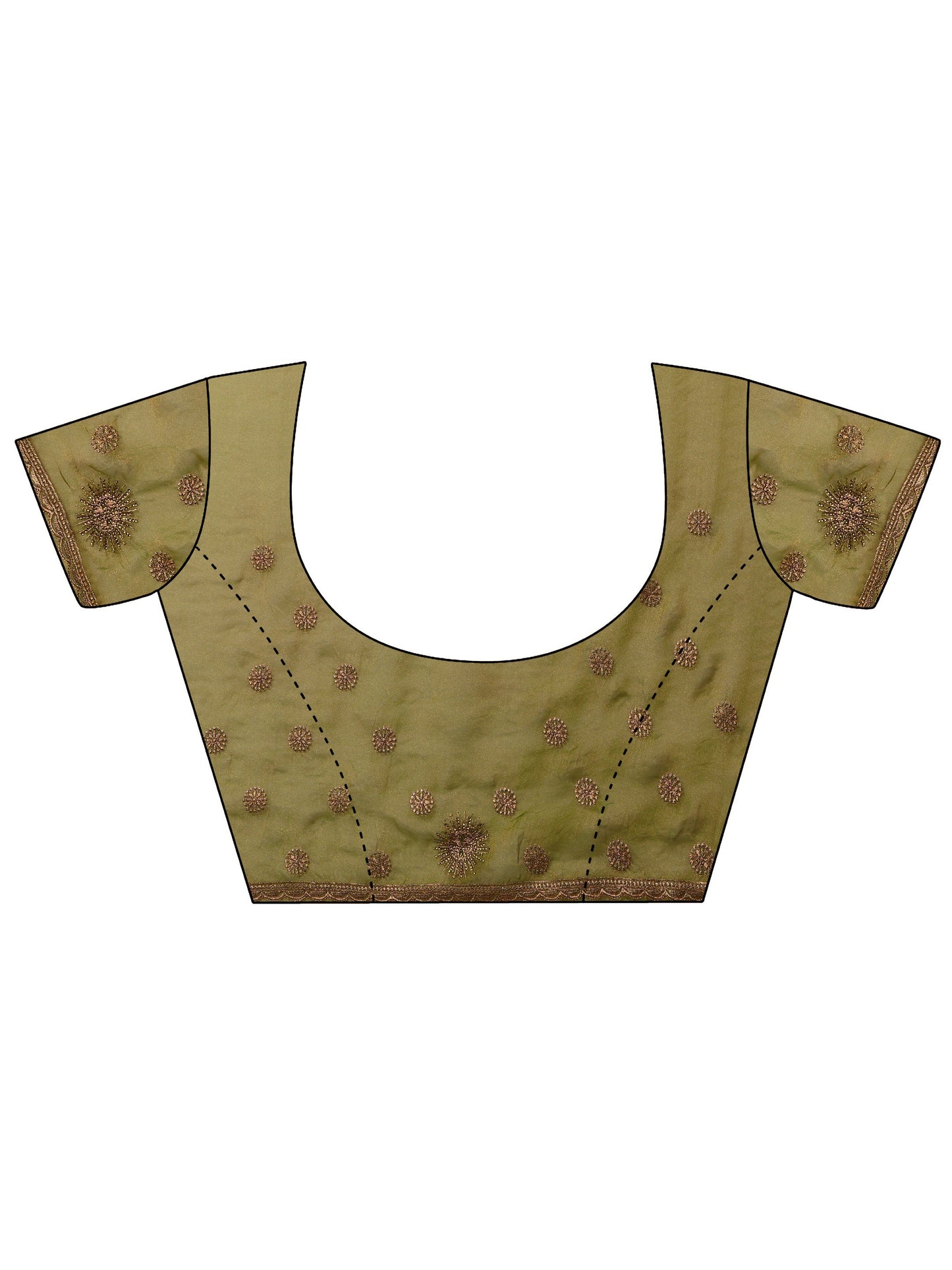 Green Embroidered Banarasi Silk Blend Saree With Unstitched Blouse Piece