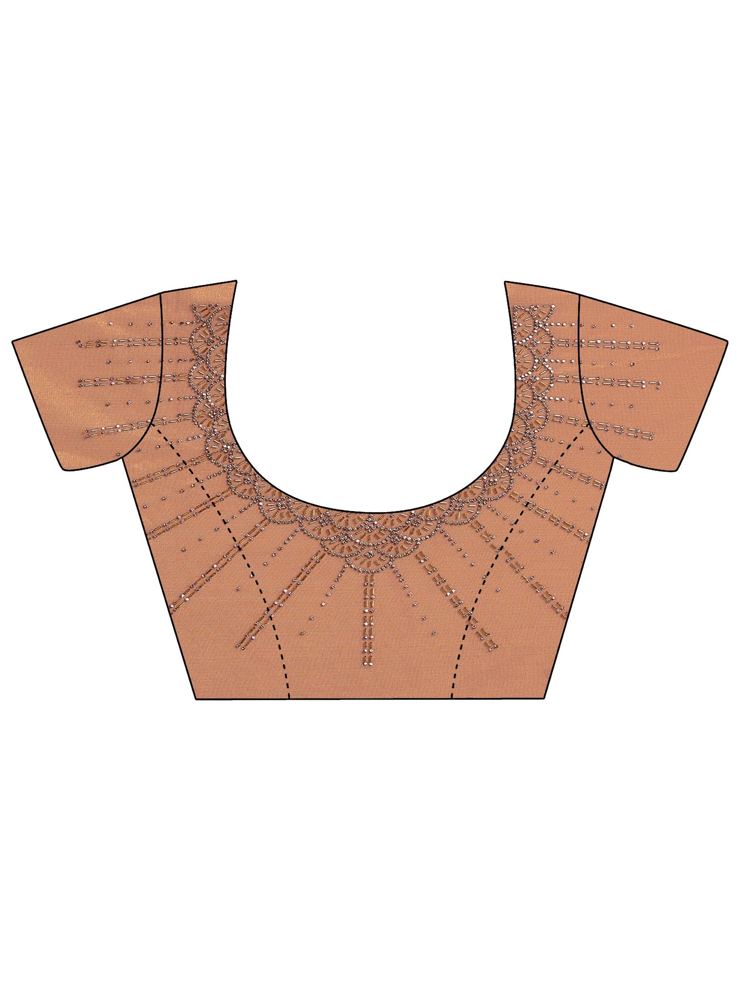 Rust Embellished Nylon Saree With Unstitched Blouse Piece