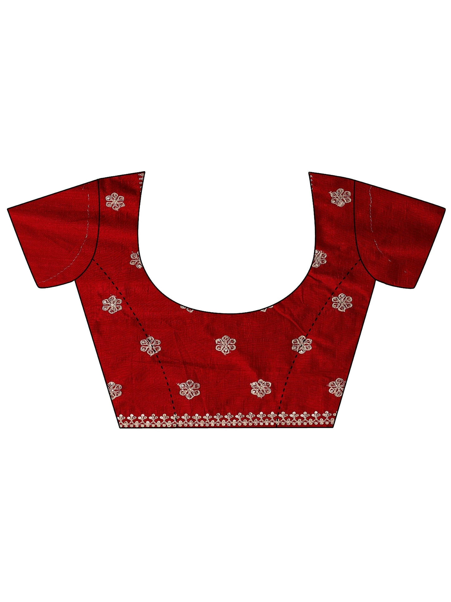 Red Bandhani Printed Silk Blend Saree With Unstitched Blouse Piece