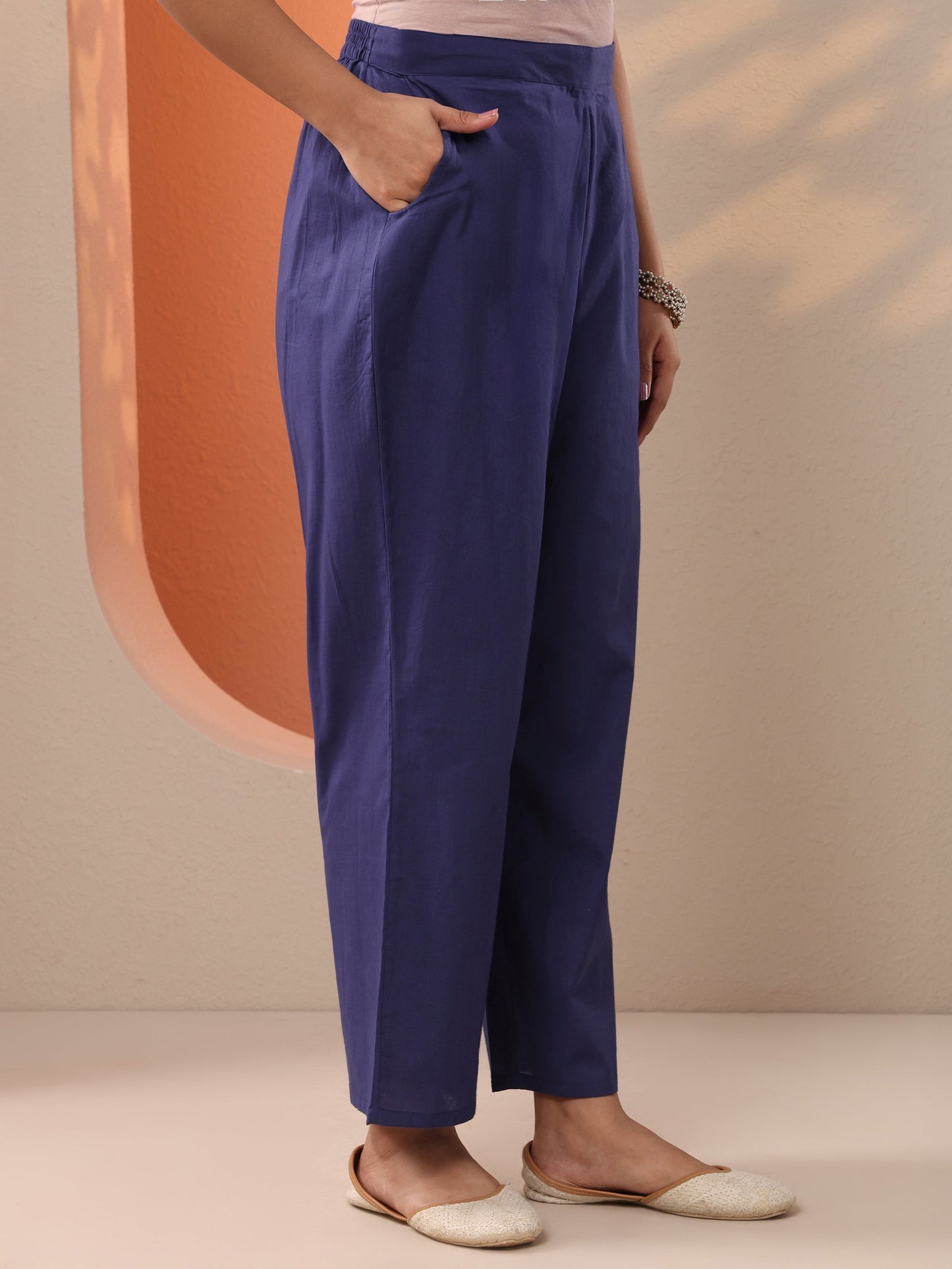 Purple Embroidered Silk Blend Straight Suit Set With Dupatta