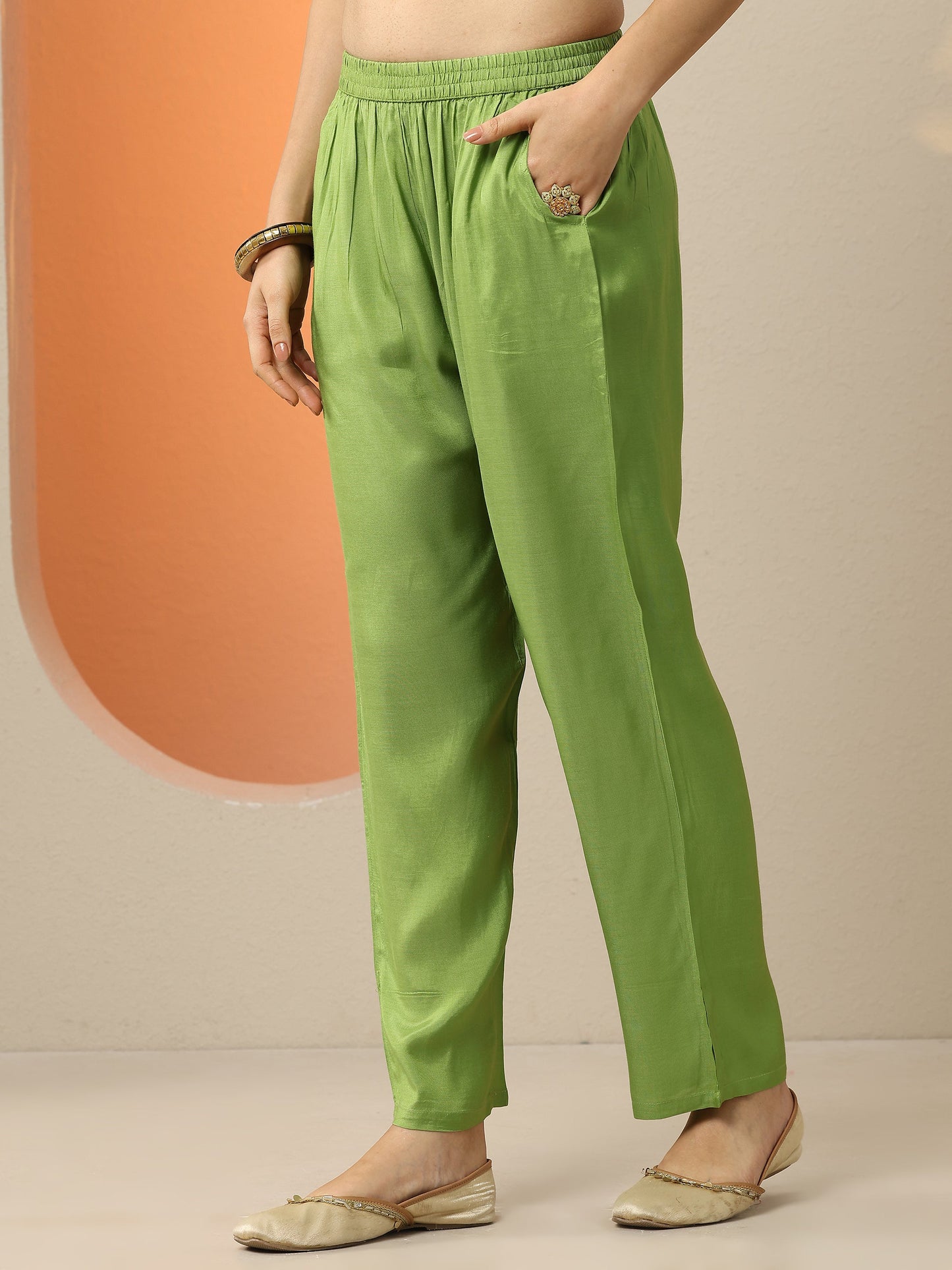 Libas Art Green Embroidered Crepe Straight Suit Set With Dupatta