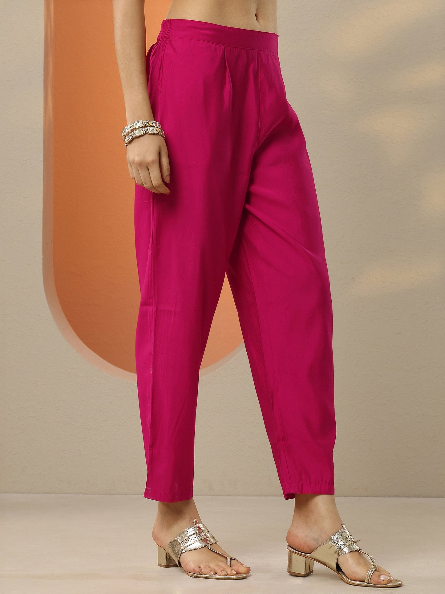 Pink Printed Silk Blend Straight Suit Set With Dupatta