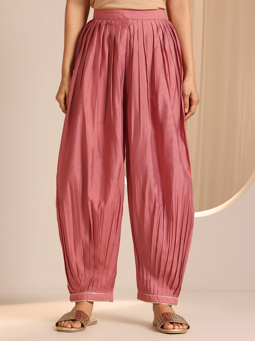 Peach Solid Silk Blend Straight Suit Set With Dupatta