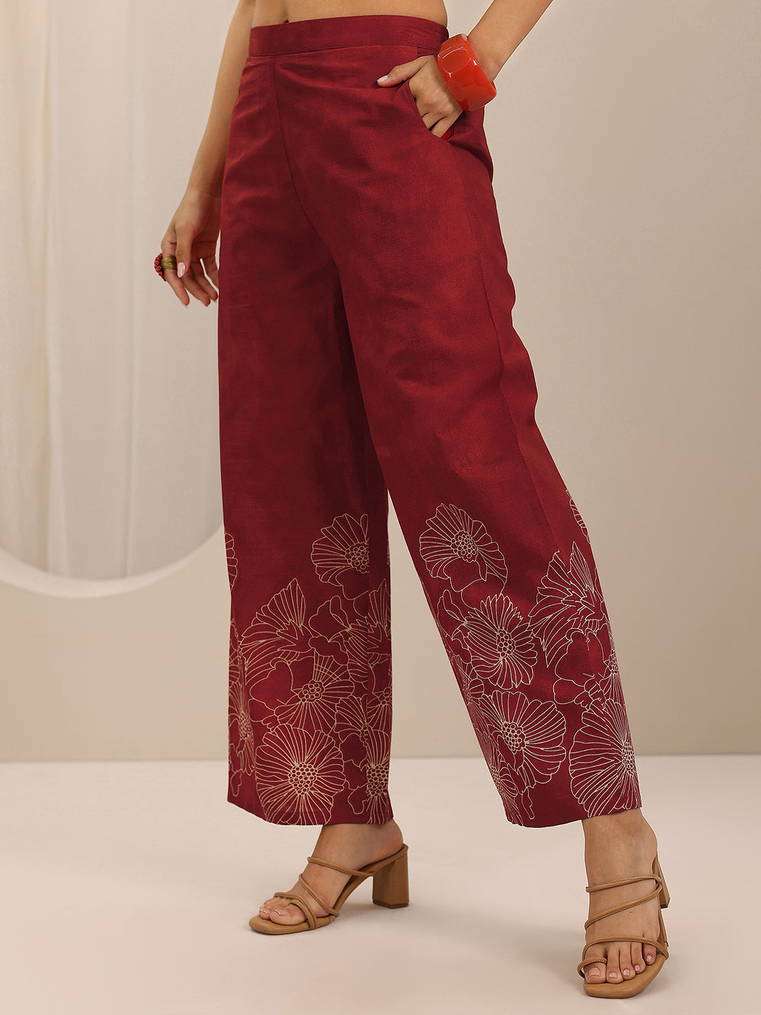 Red Printed Cotton Co-Ord Sets