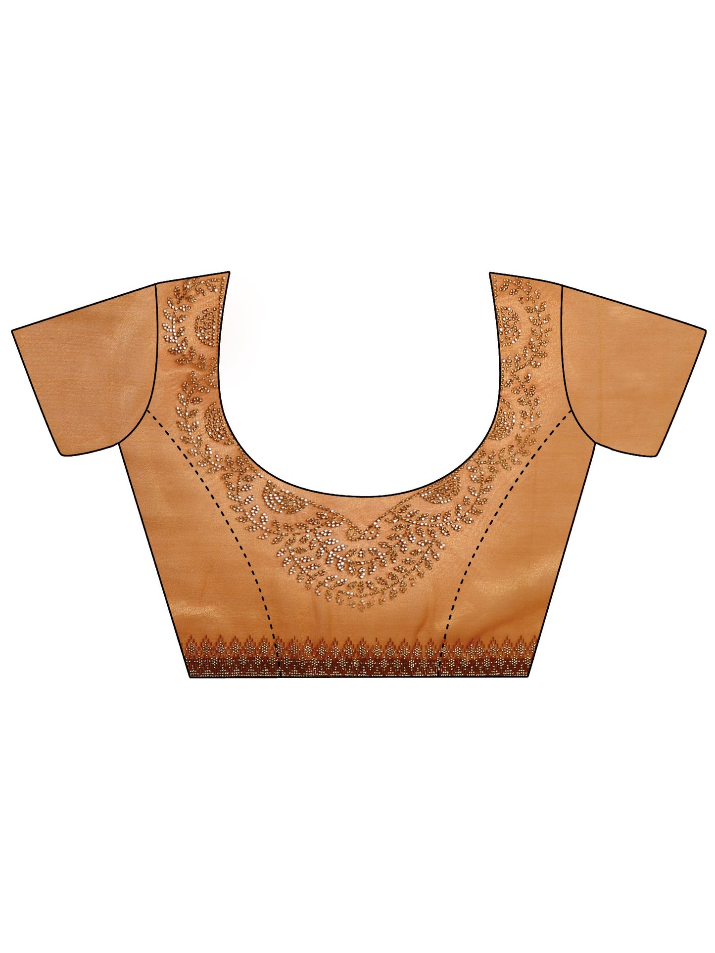Rust Embellished Nylon Saree With Unstitched Blouse Piece