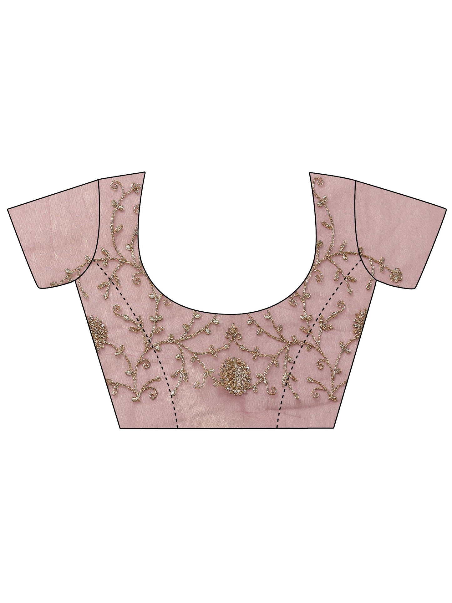 Mauve Embroidered Nylon Saree With Unstitched Blouse Piece