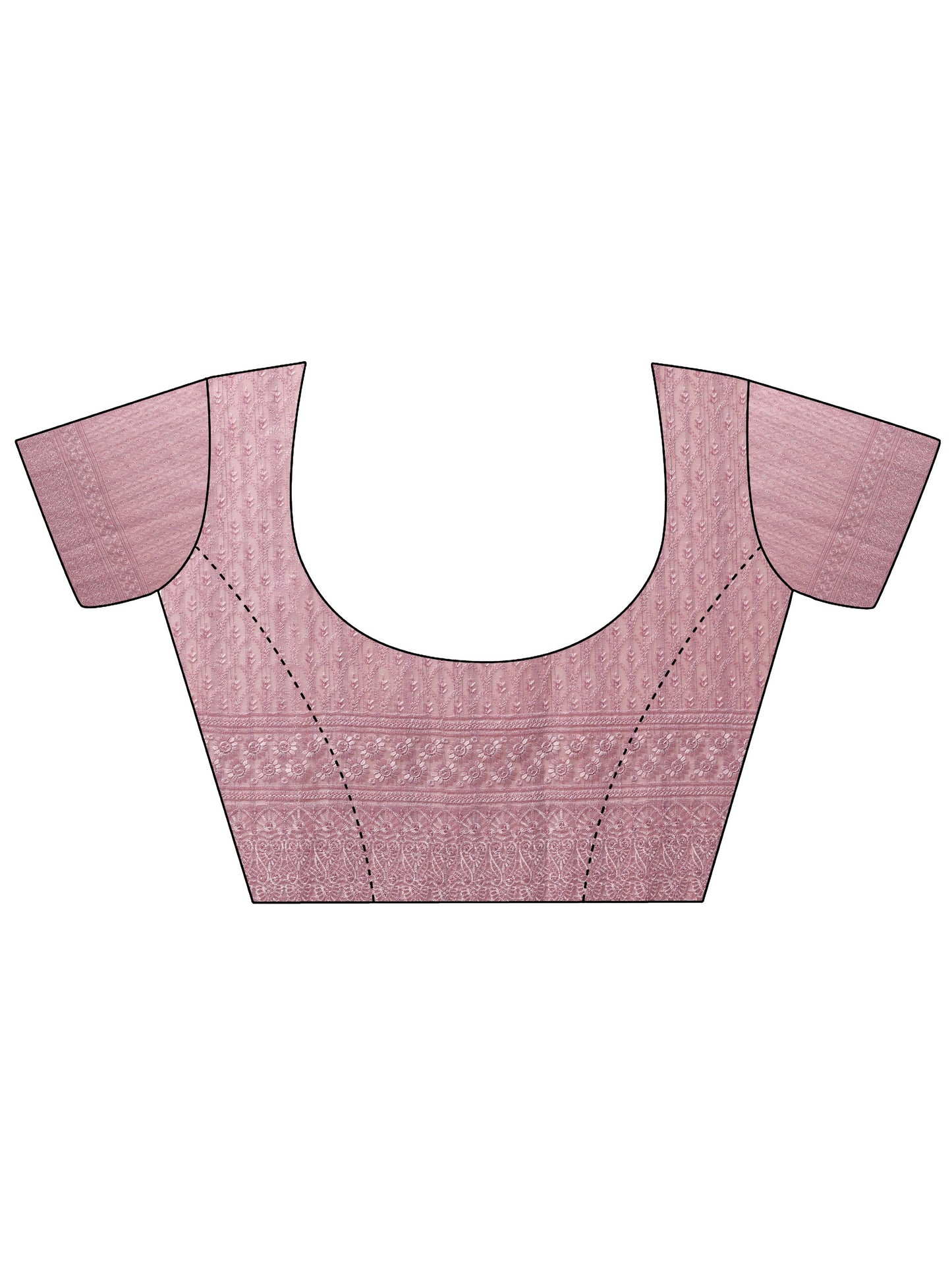 Pink Embellished Organza Saree With Unstitched Blouse Piece