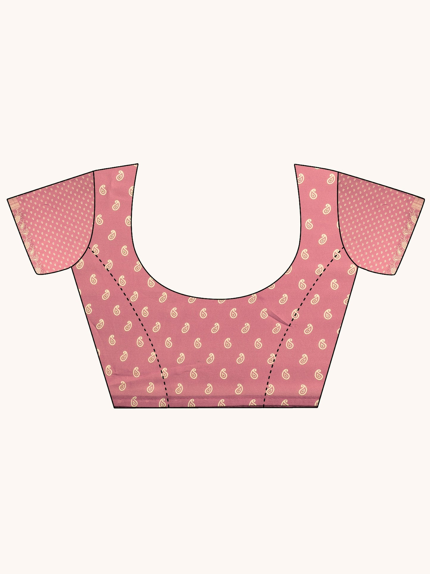 Peach Printed Georgette Saree With Unstitched Blouse Piece