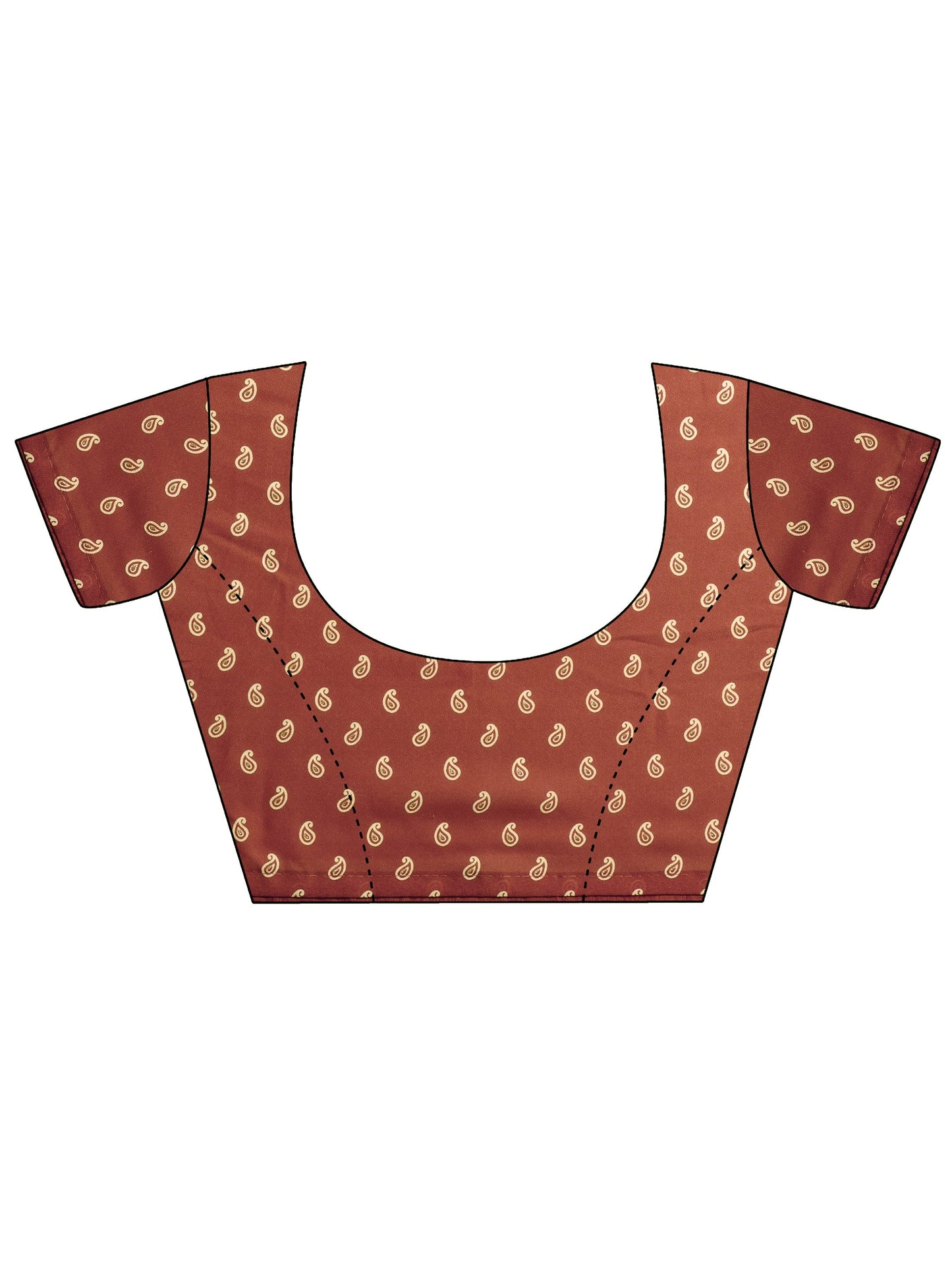 Orange Printed Georgette Saree With Unstitched Blouse Piece