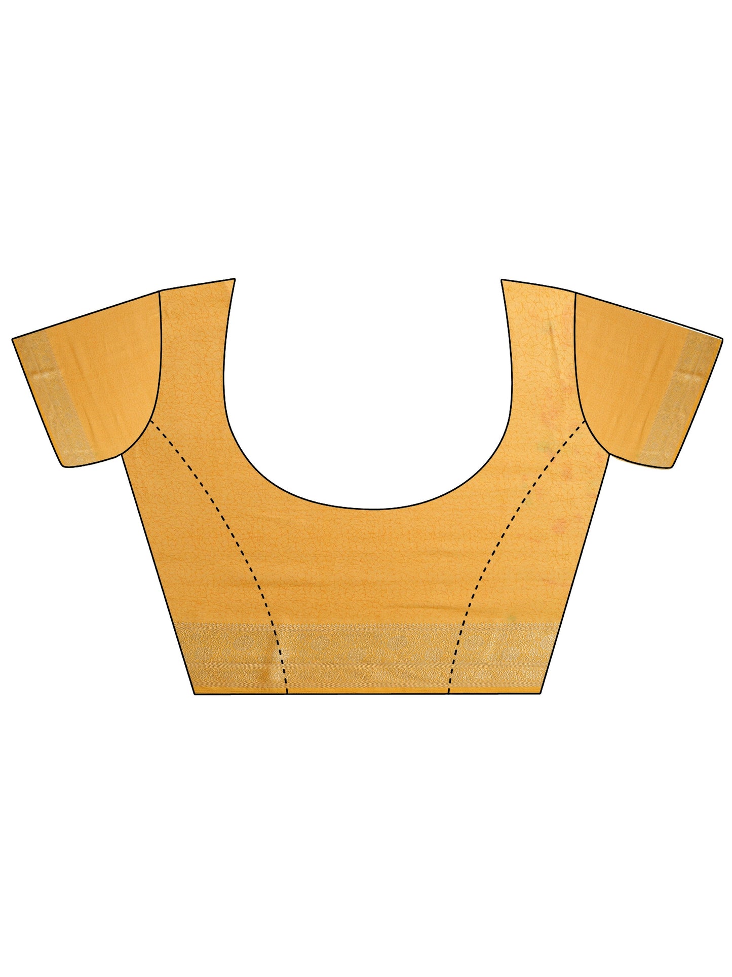 Yellow Printed Georgette Saree With Unstitched Blouse Piece