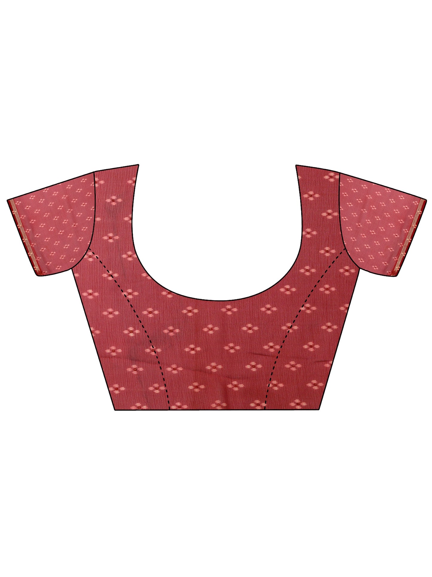 Maroon Printed Chiffon Saree With Unstitched Blouse Piece