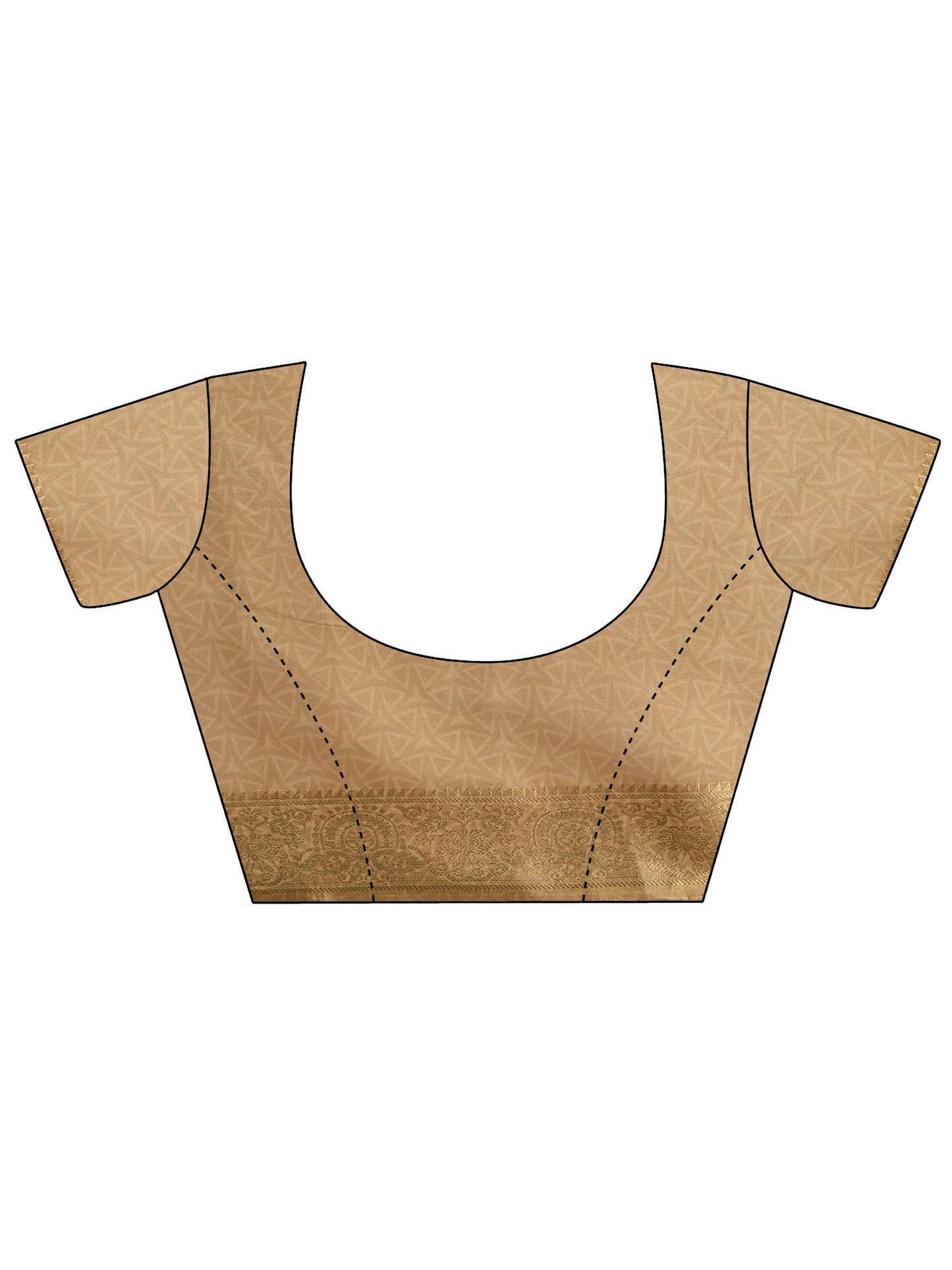 Gold Printed Silk Blend Sarees With Unstitched Blouse Piece