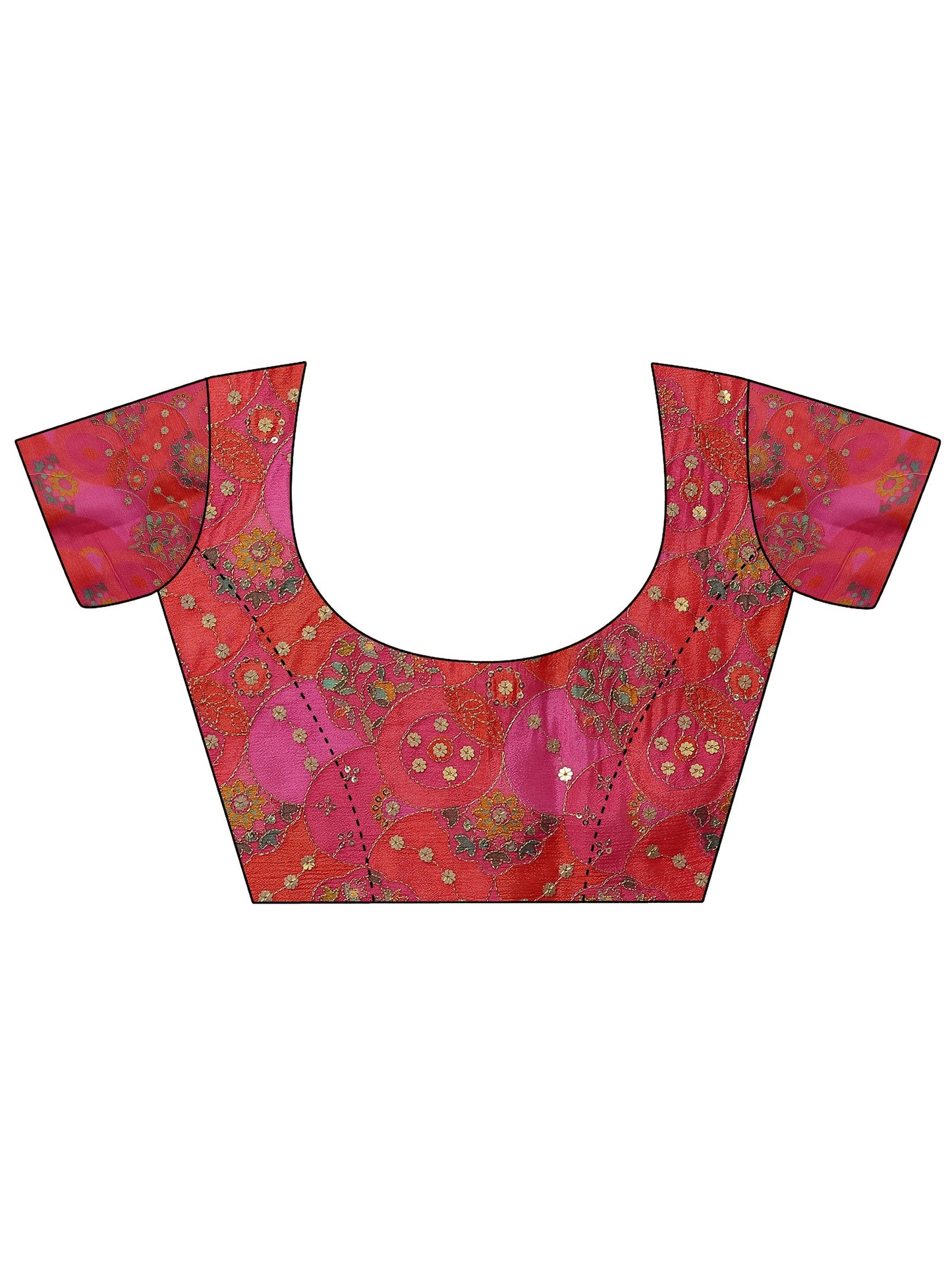 Pink Solid Georgette Saree With Unstitched Blouse Piece