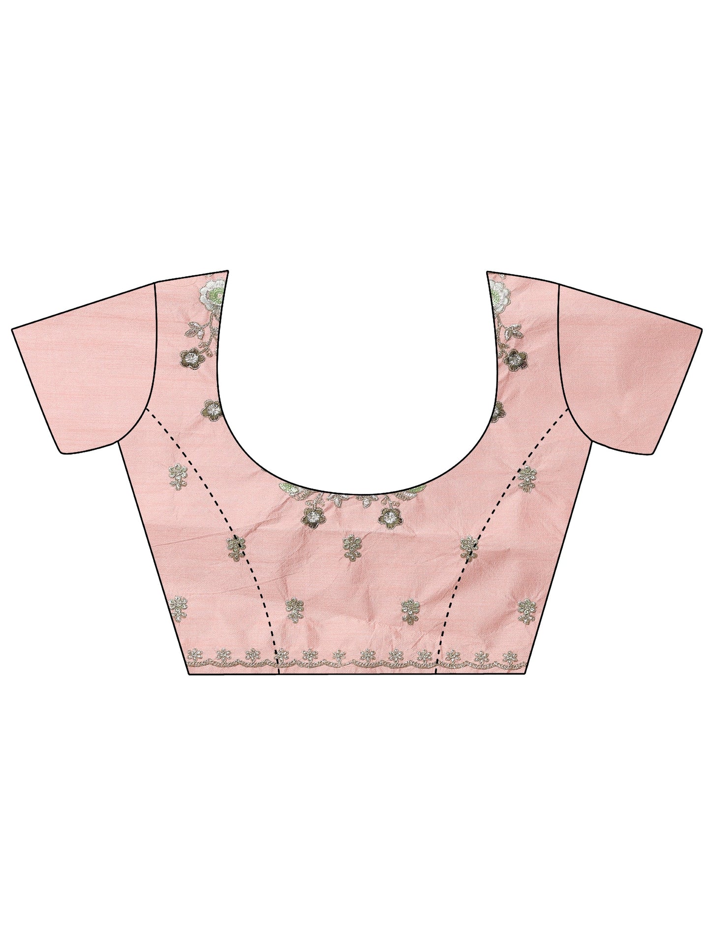 Green Embellished Georgette Saree With Unstitched Blouse Piece