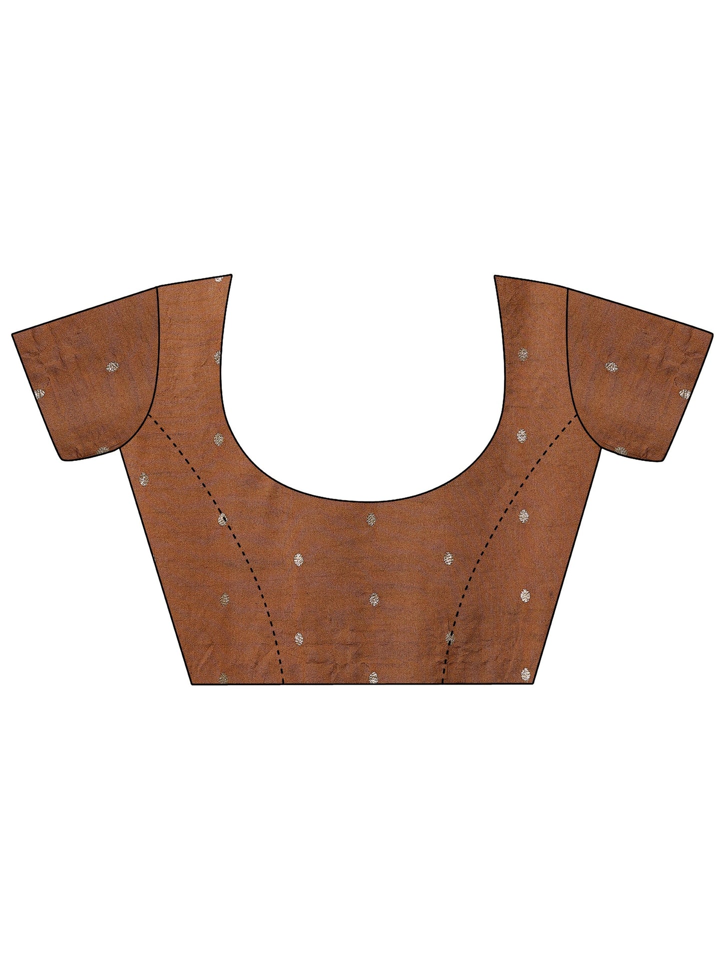 Peach Printed Silk Blend Sarees With Unstitched Blouse Piece