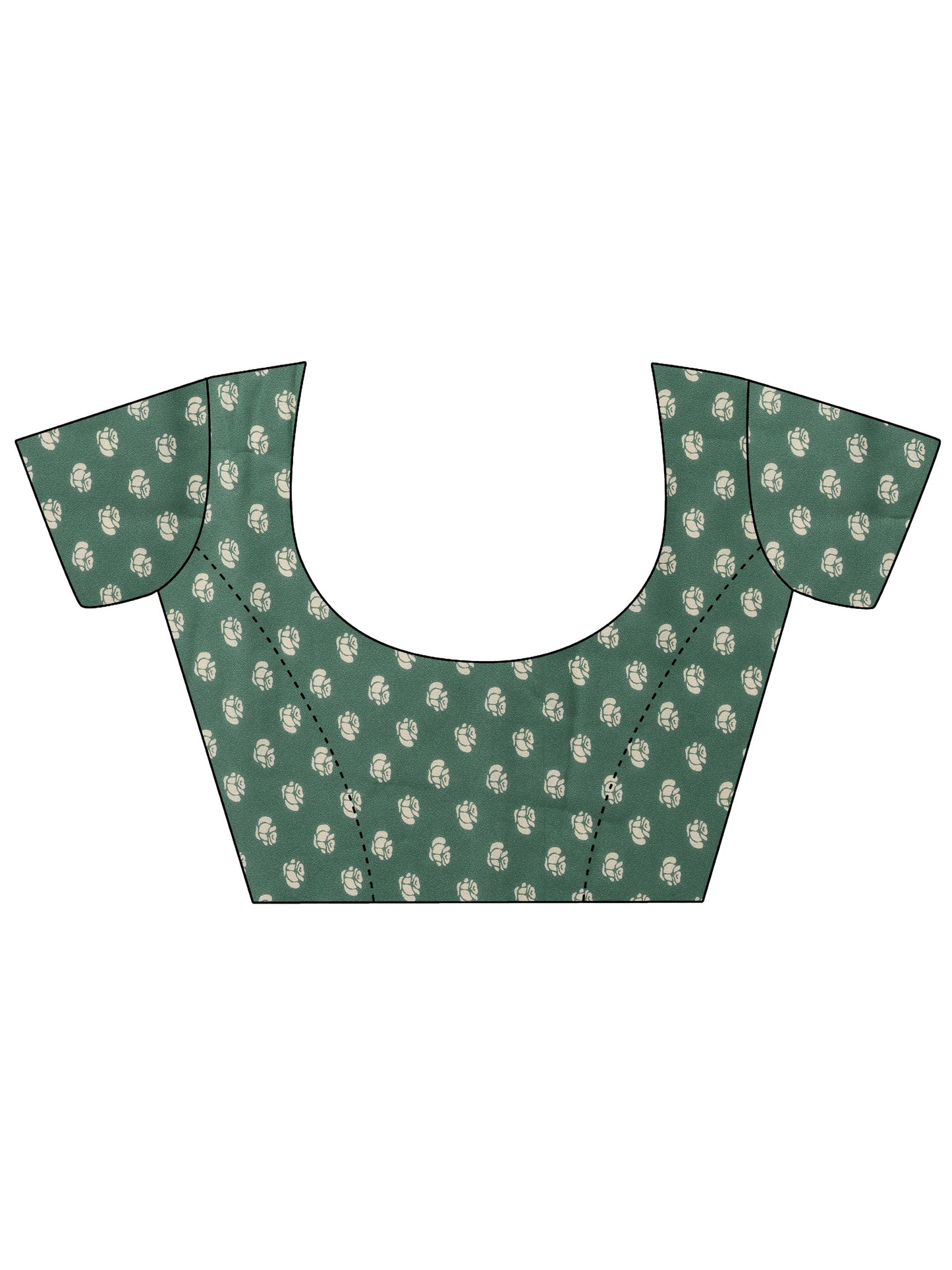 Turquoise blue Printed Georgette Sarees With Unstitched Blouse Piece