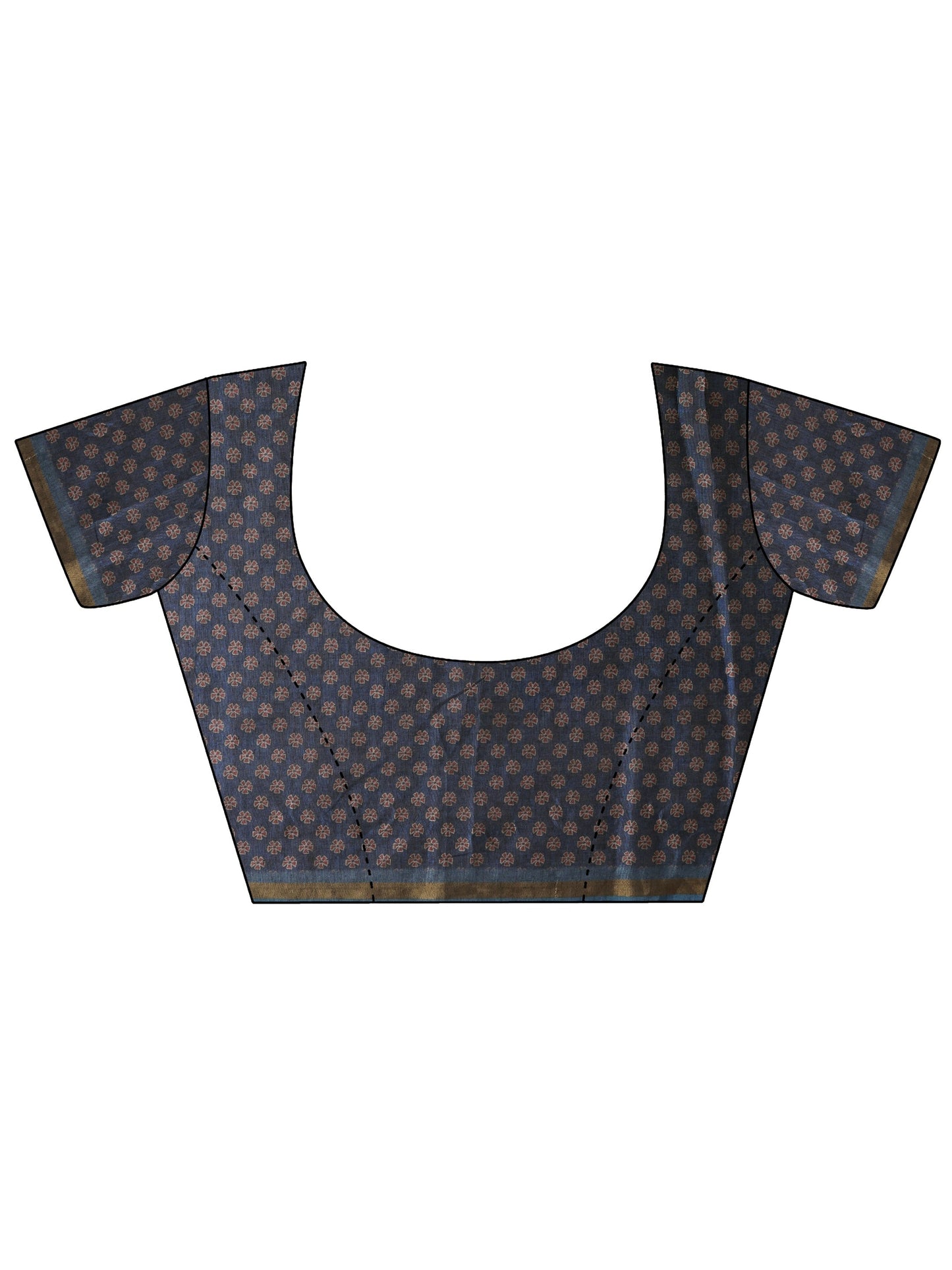 Wine Printed Cotton Blend Sarees With Unstitched Blouse Piece