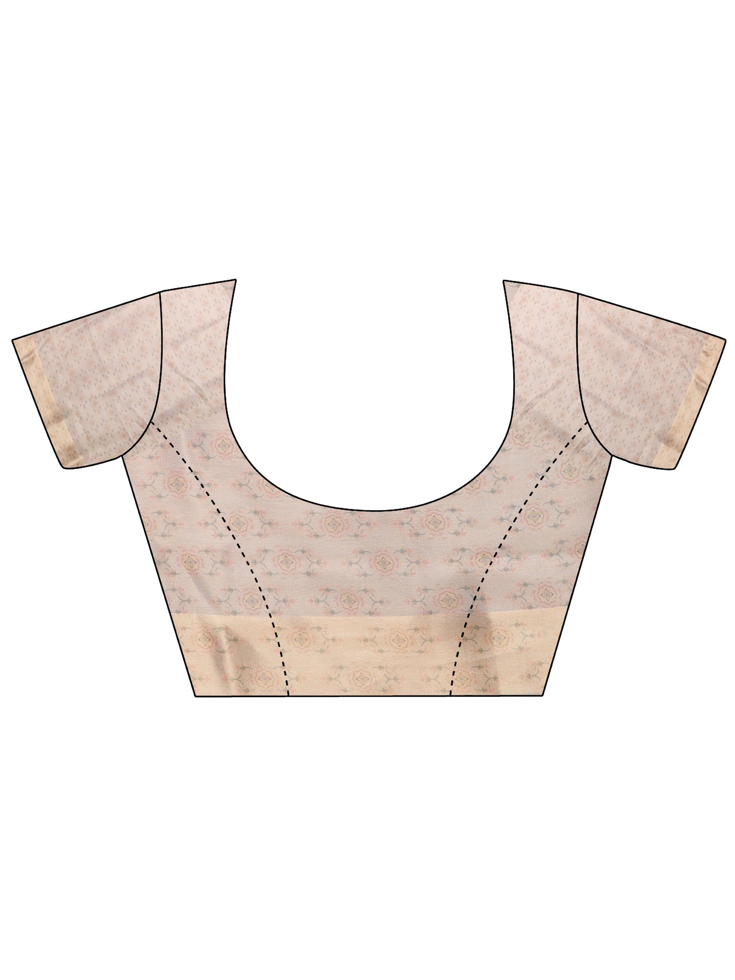 Tan Printed Nylon Sarees With Unstitched Blouse Piece