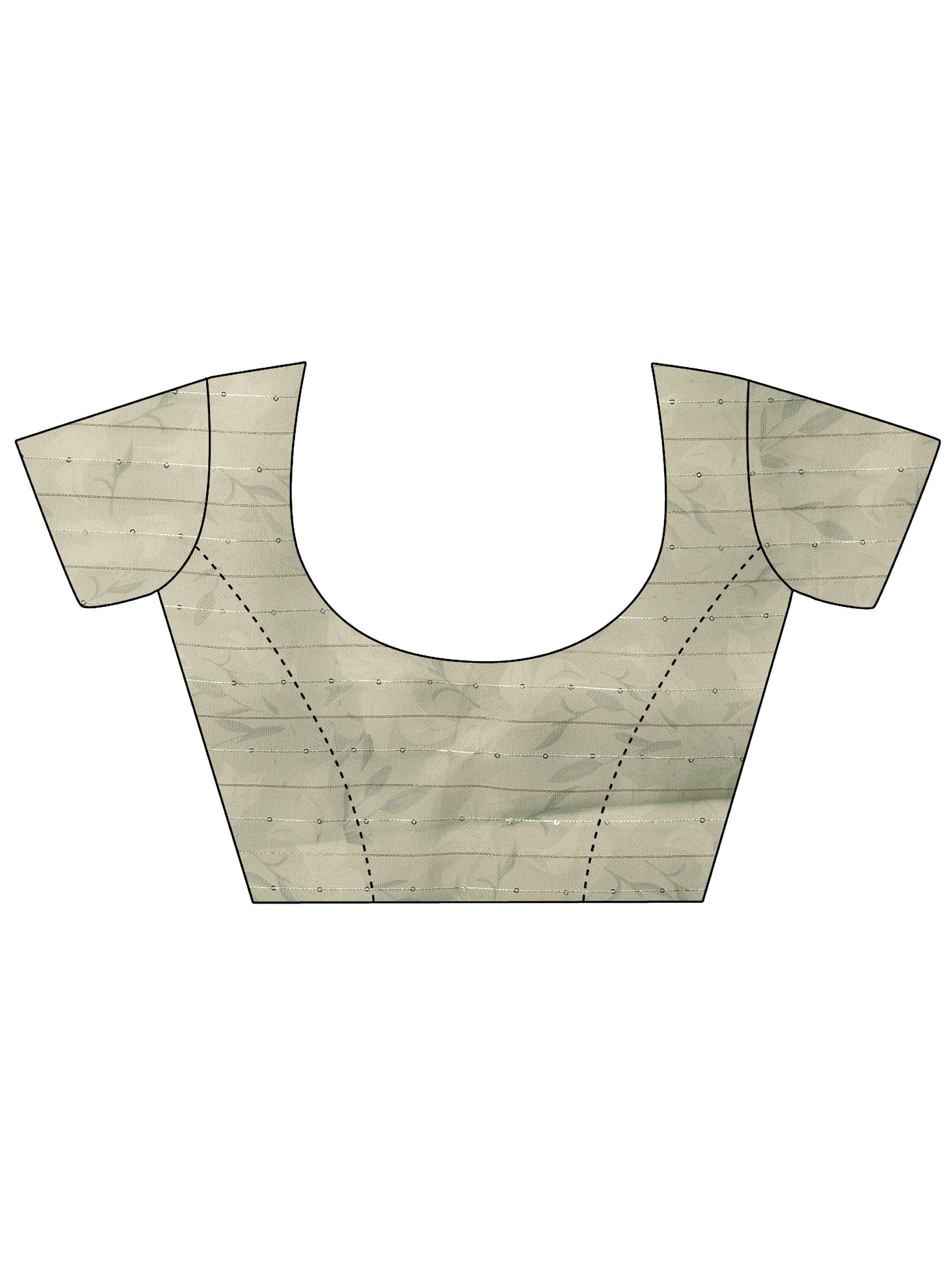 Green Printed Nylon Saree With Unstitched Blouse Piece