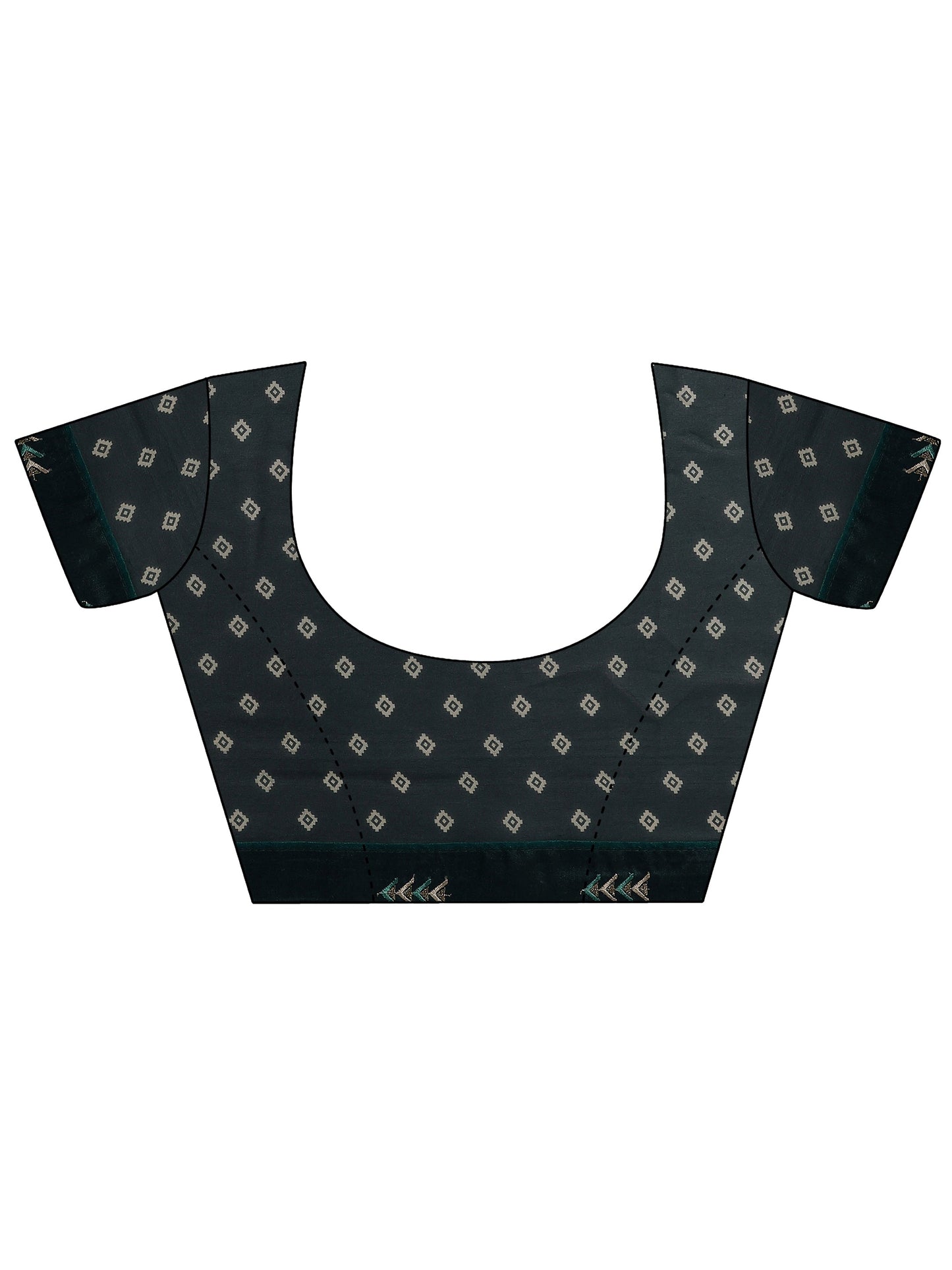 Teal Printed Georgette Sarees With Unstitched Blouse Piece