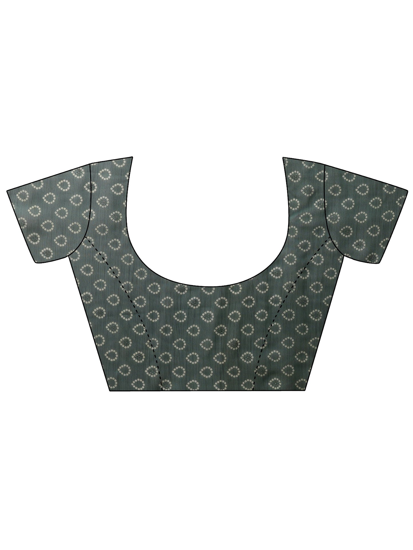 Green Bandhani Printed Chiffon Saree With Unstitched Blouse Piece