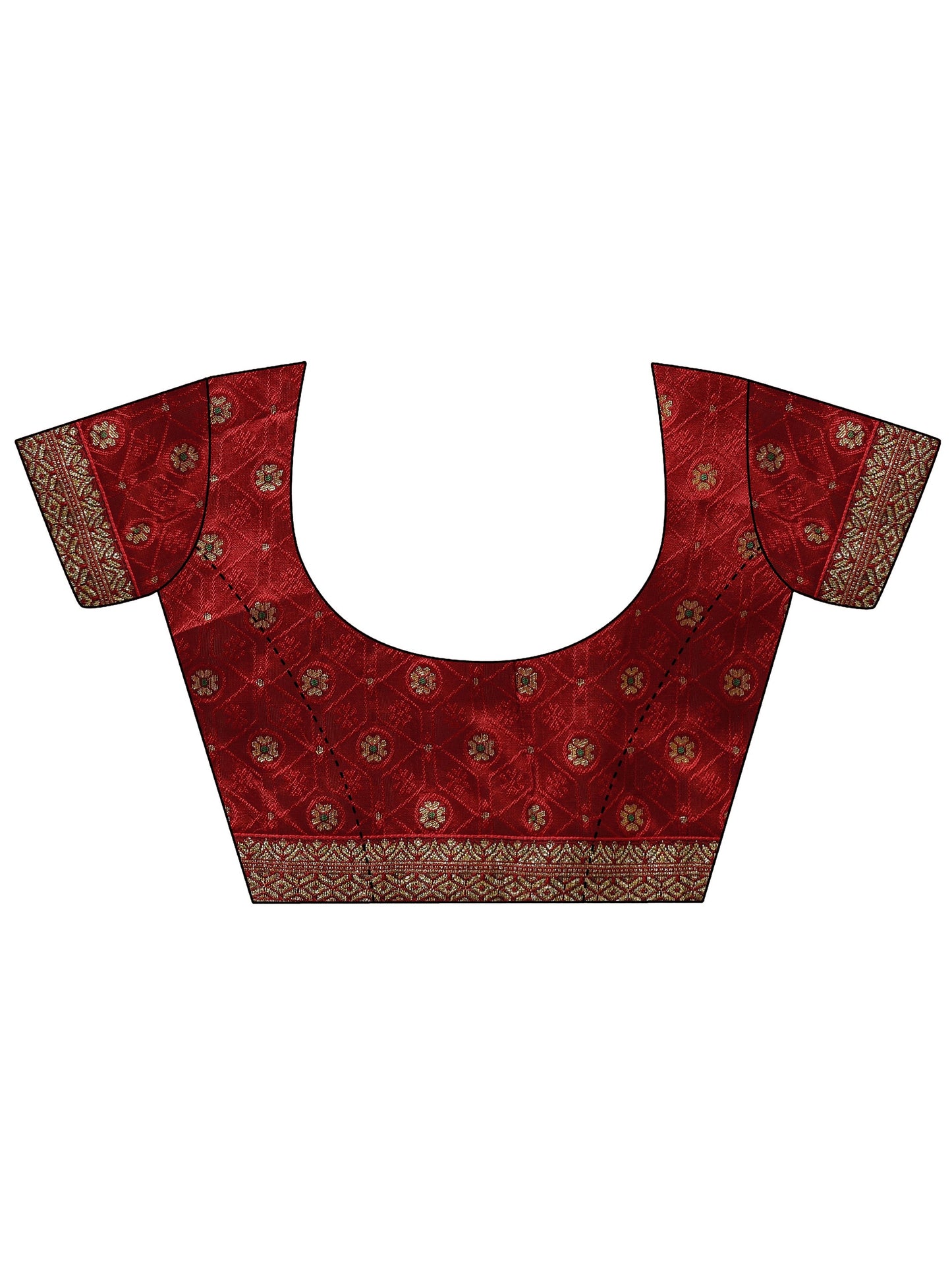 Maroon Bandhani Printed Georgette Saree With Unstitched Blouse Piece