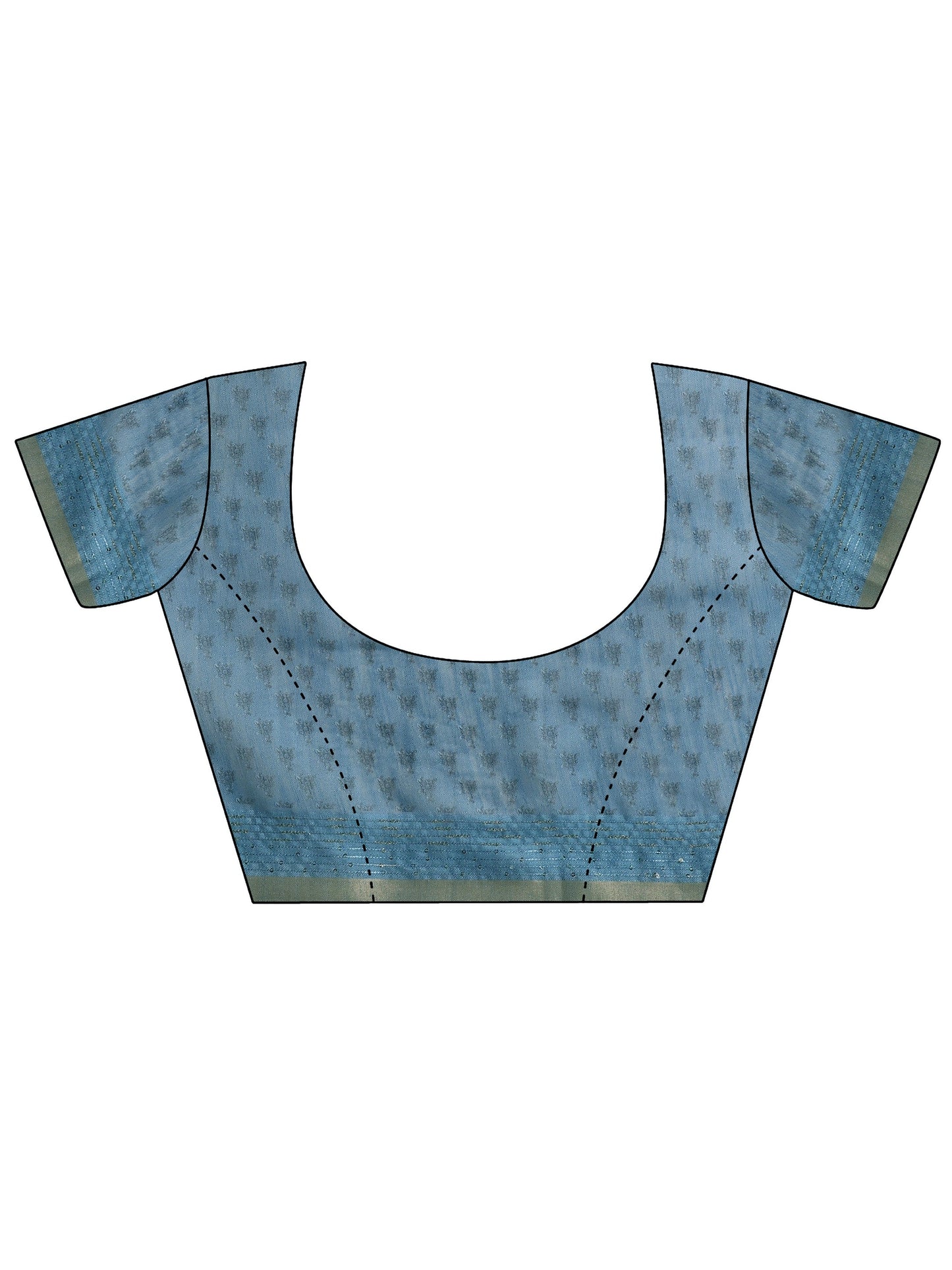 Beige Printed cotton blend Saree With Unstitched Blouse Piece