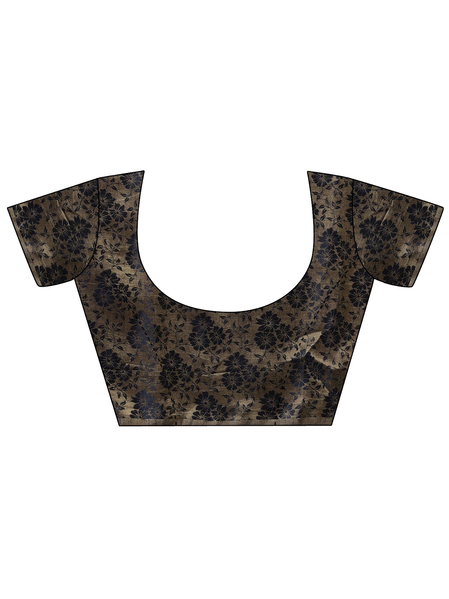 Blue Printed Chiffon Saree With Unstitched Blouse Piece