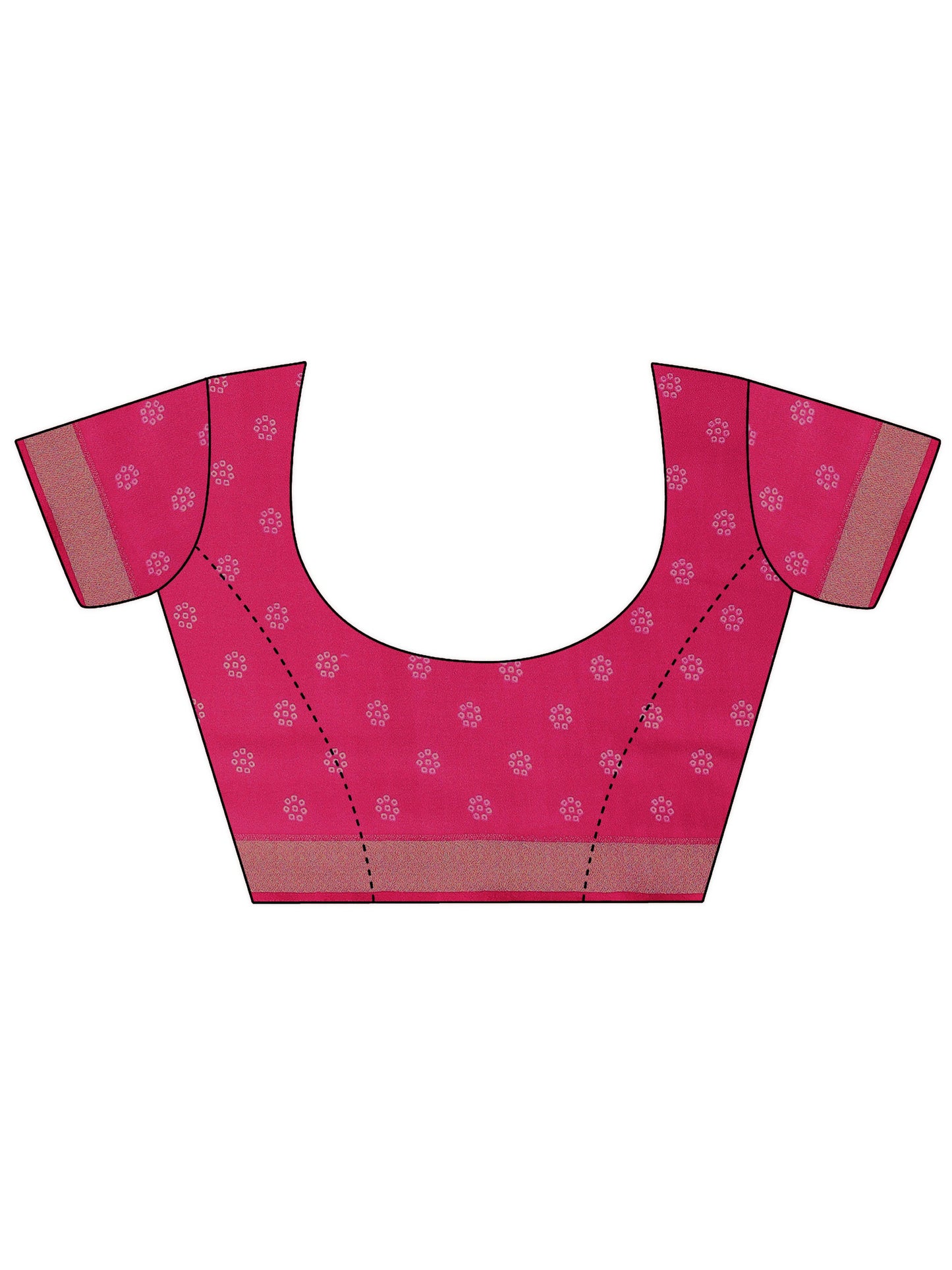 Pink Bandhani Printed Georgette Saree With Unstitched Blouse Piece