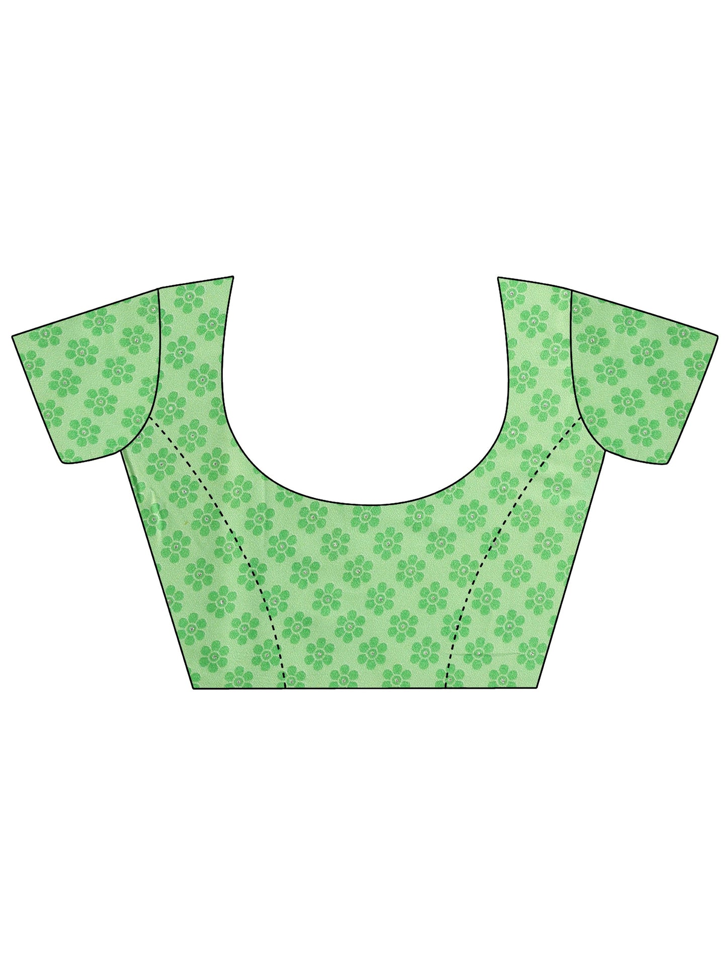 Green Leheriya Printed Georgette Saree With Unstitched Blouse Piece