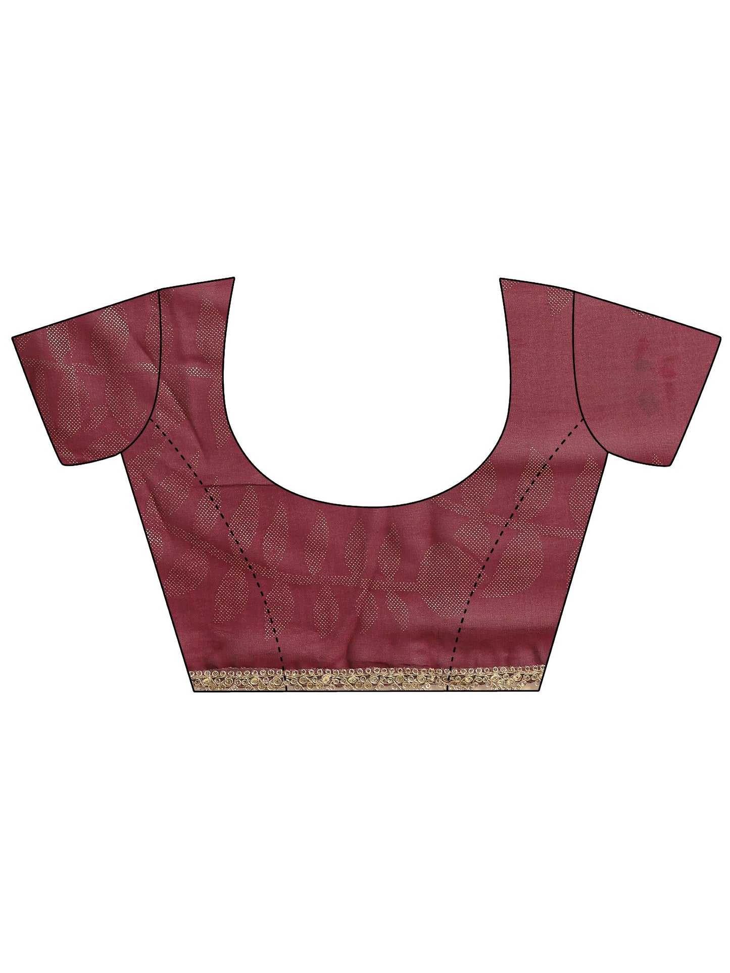 Maroon Bandhani Printed Georgette Saree With Unstitched Blouse Piece