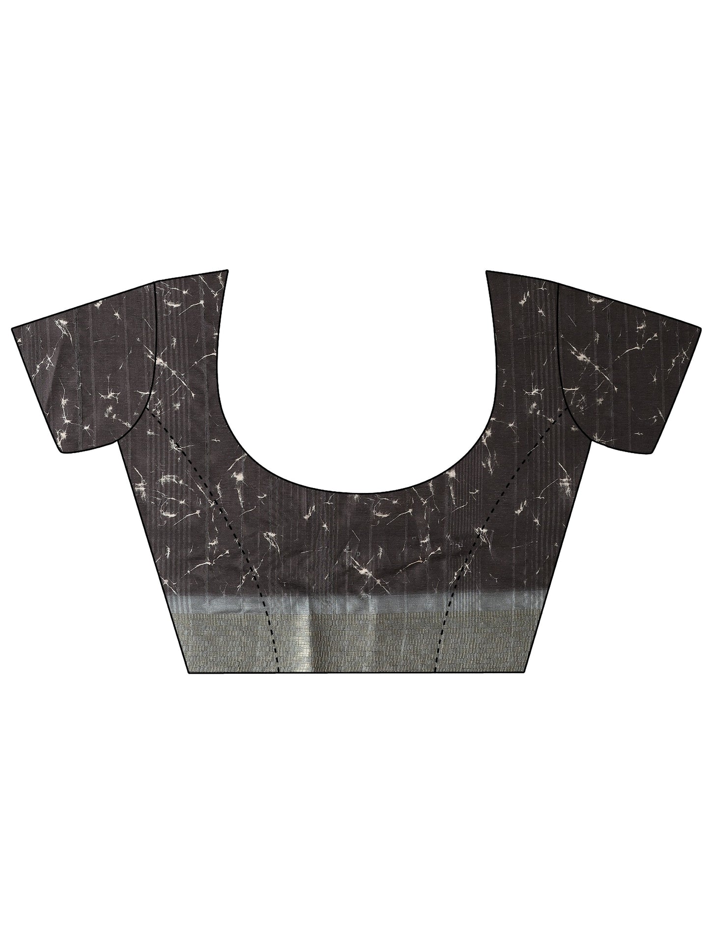 Grey Printed Silk Blend Sarees With Unstitched Blouse Piece