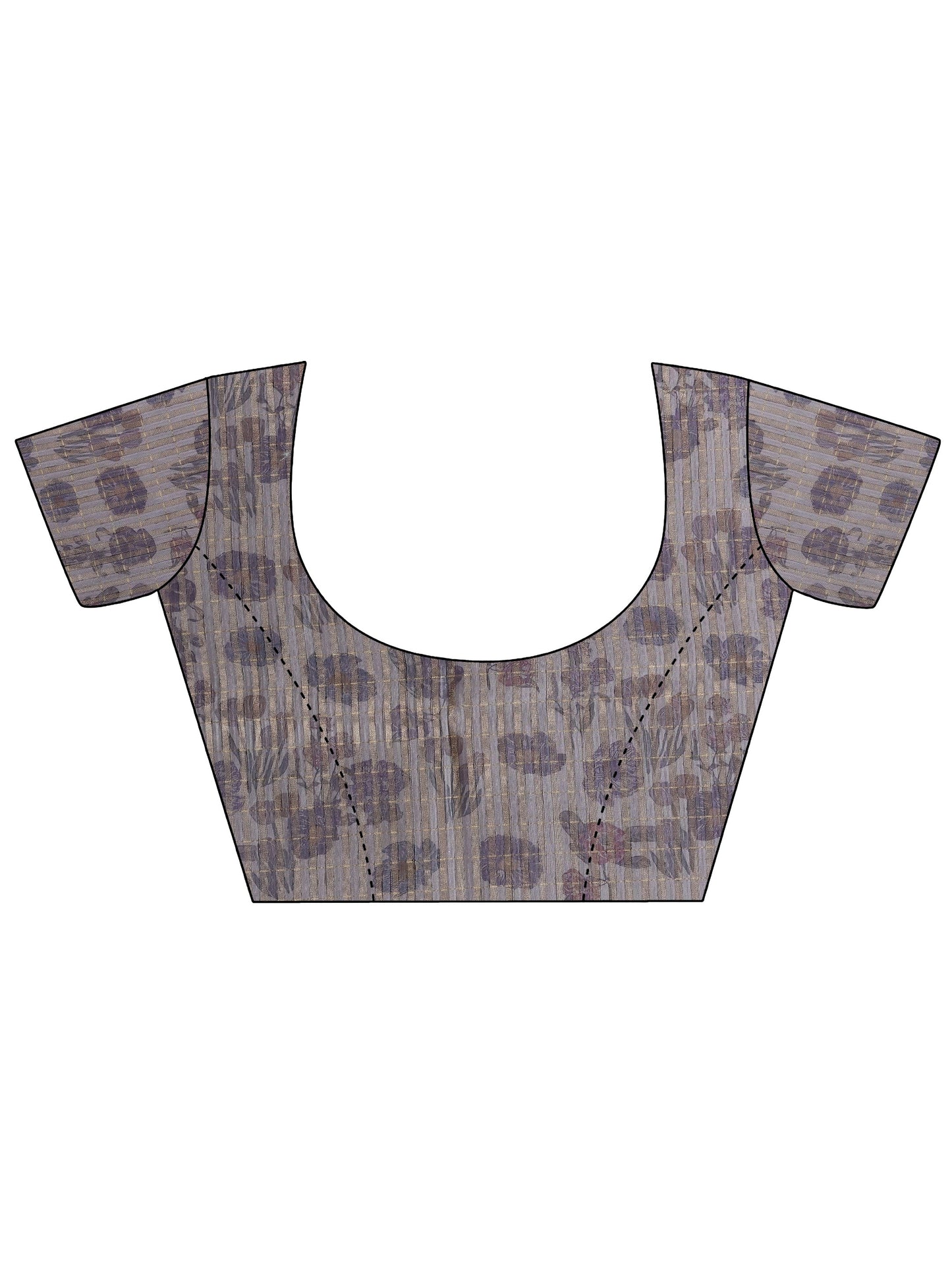 Beige Printed Silk Blend Sarees With Unstitched Blouse Piece