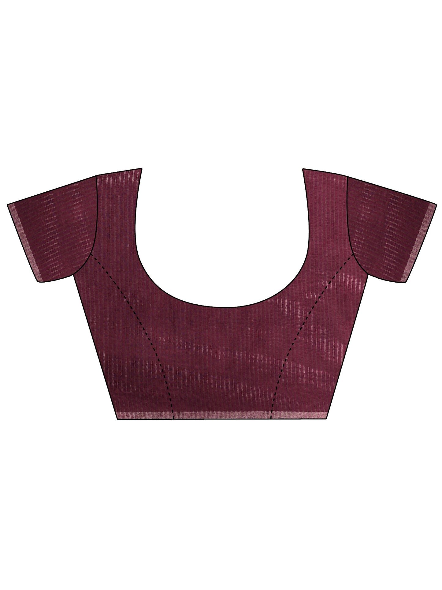 Burgundy Printed Silk Blend Saree With Unstitched Blouse Piece