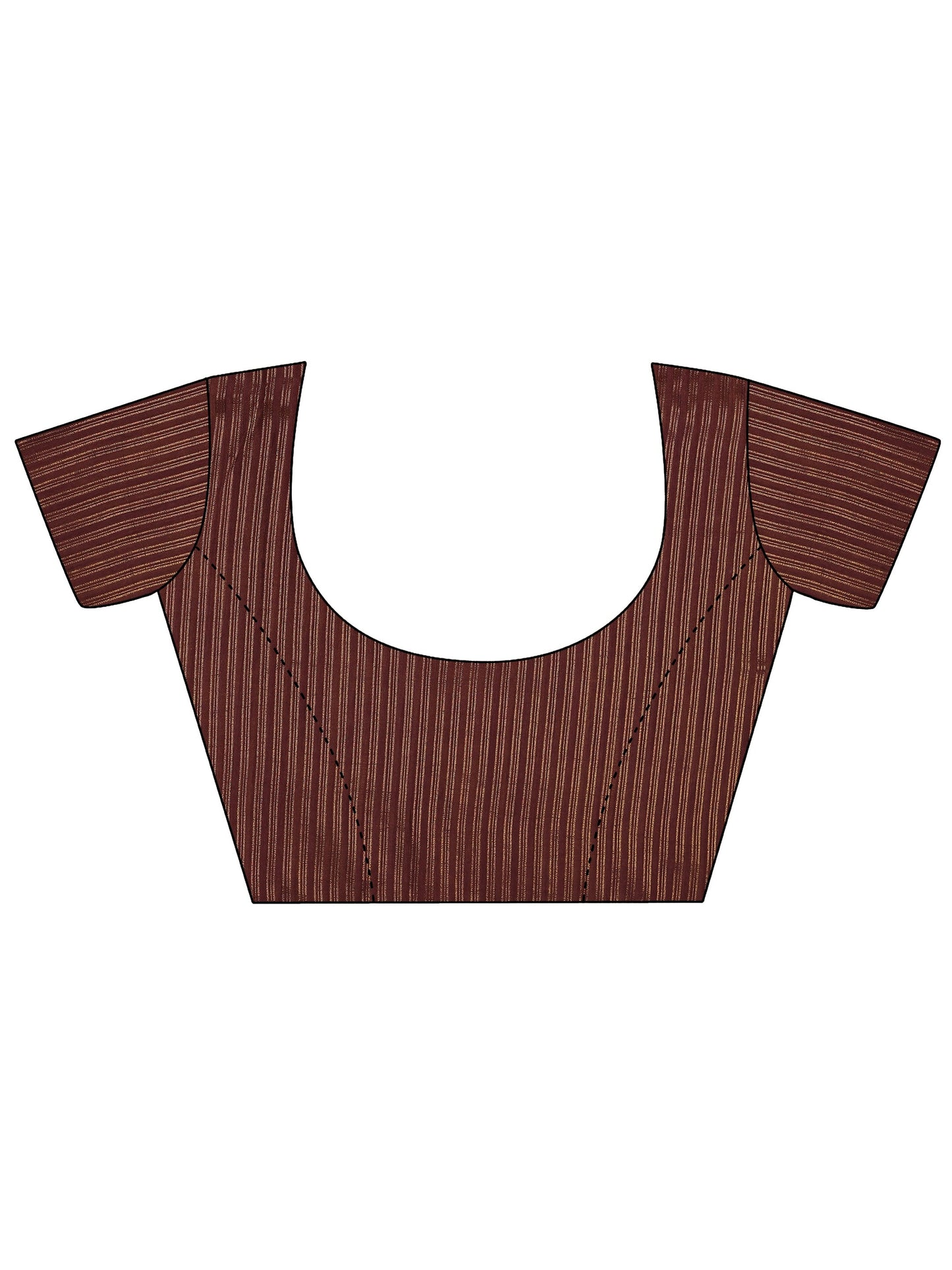 Brown Printed Silk Blend Saree With Unstitched Blouse Piece