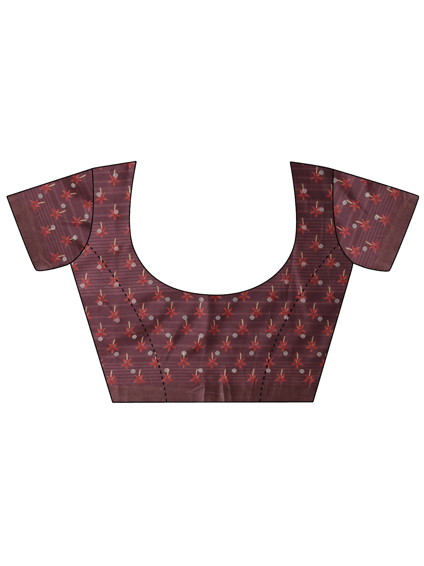 Multi Printed Silk Blend Saree With Unstitched Blouse Piece