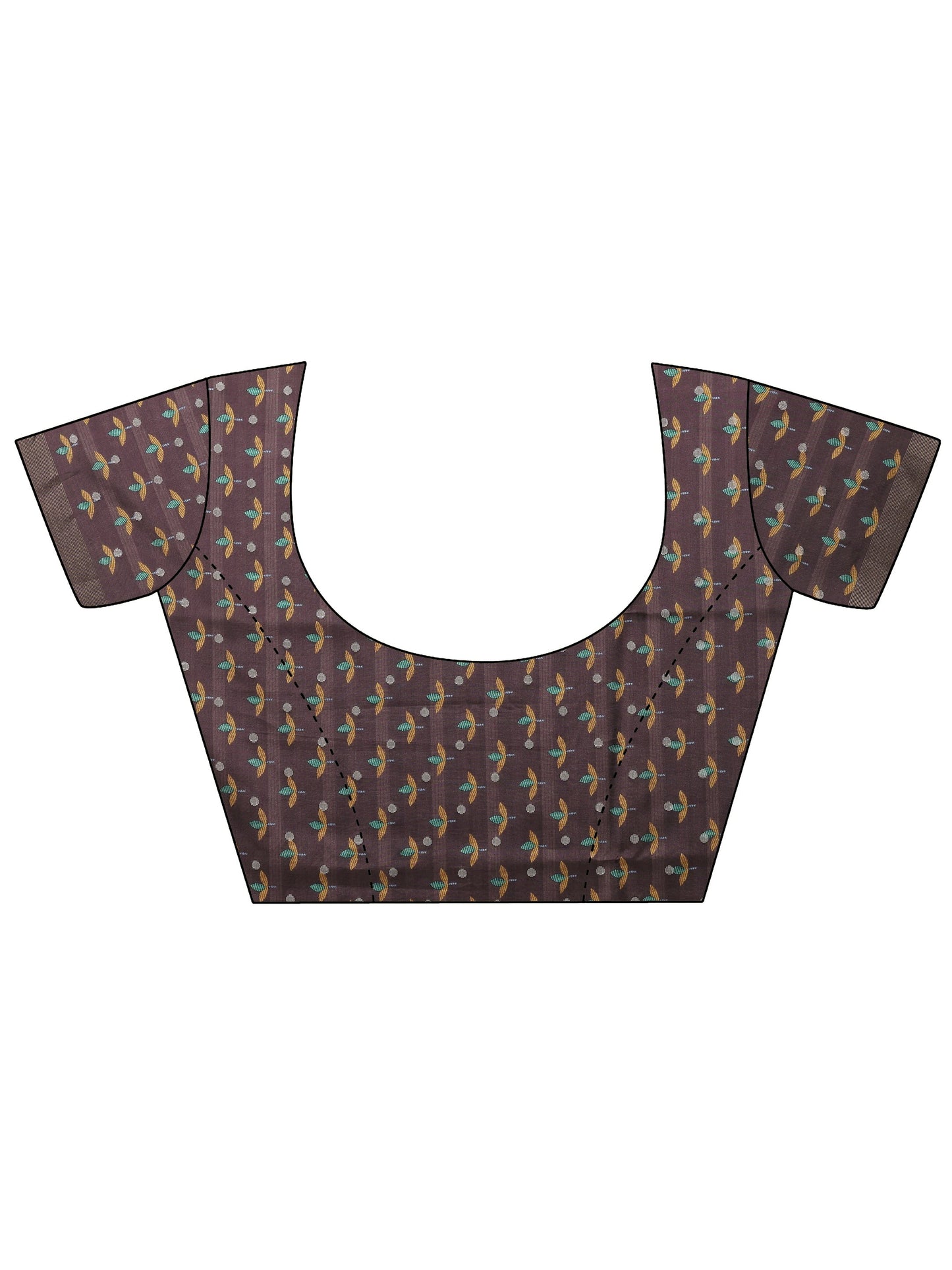 Multi Printed Silk Blend Saree With Unstitched Blouse Piece