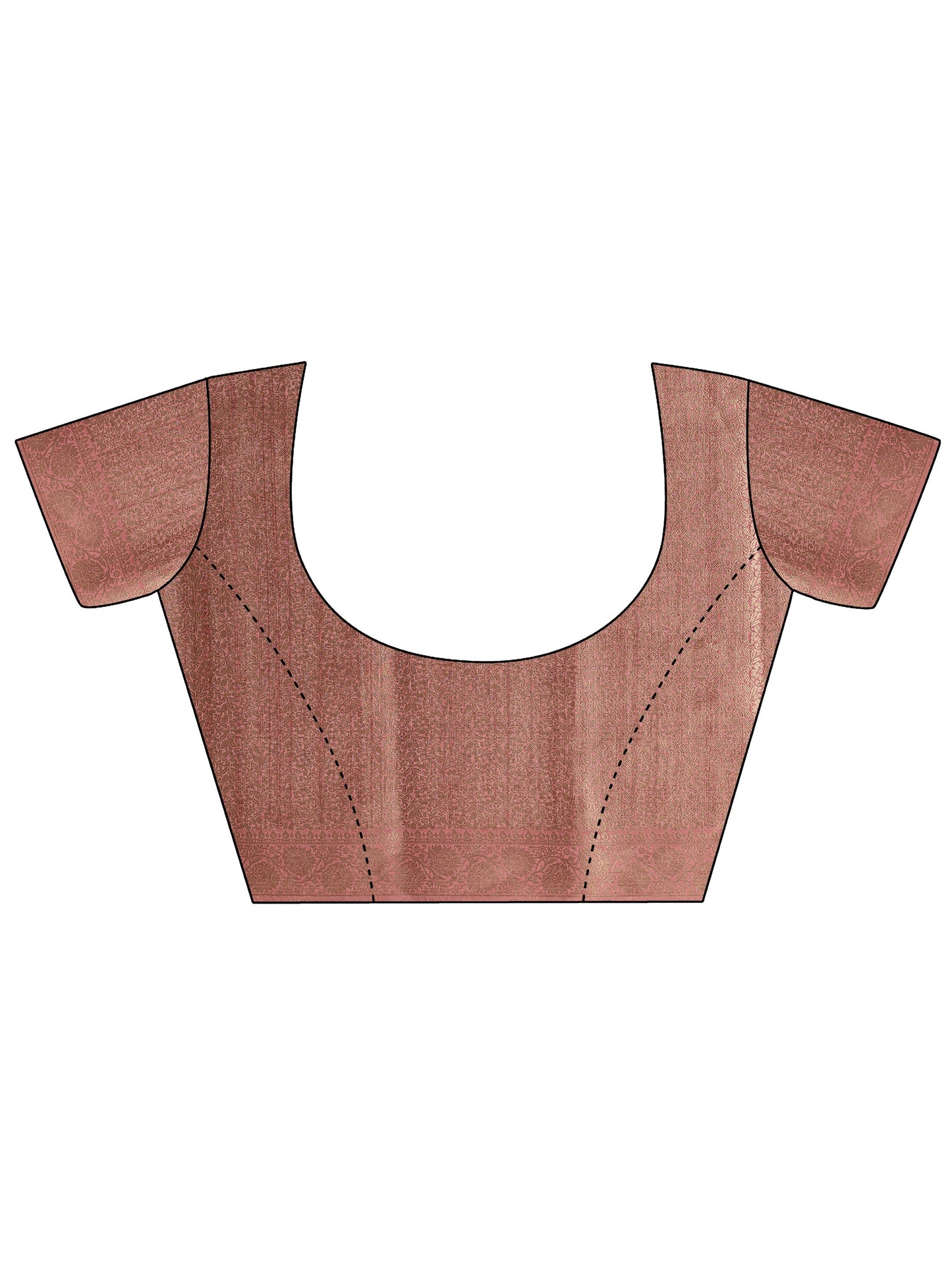 Brown Printed Silk Blend Sarees With Unstitched Blouse Piece