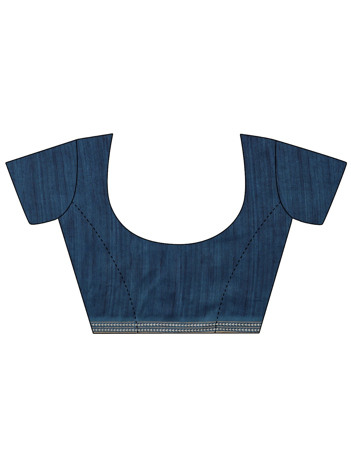 Blue Printed Silk Blend Saree With Unstitched Blouse Piece