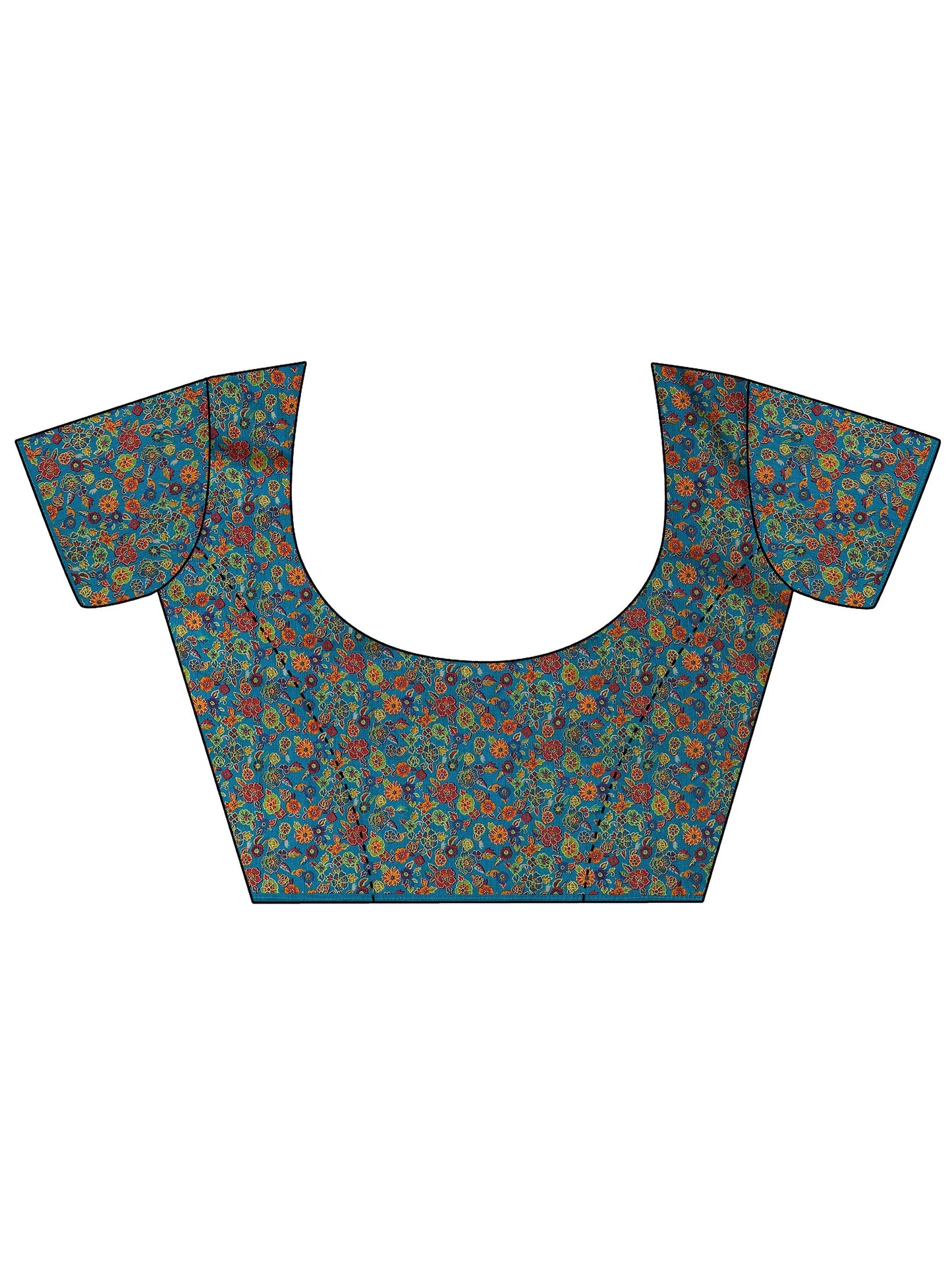 Blue Solid Silk Blend Saree With Unstitched Blouse Piece