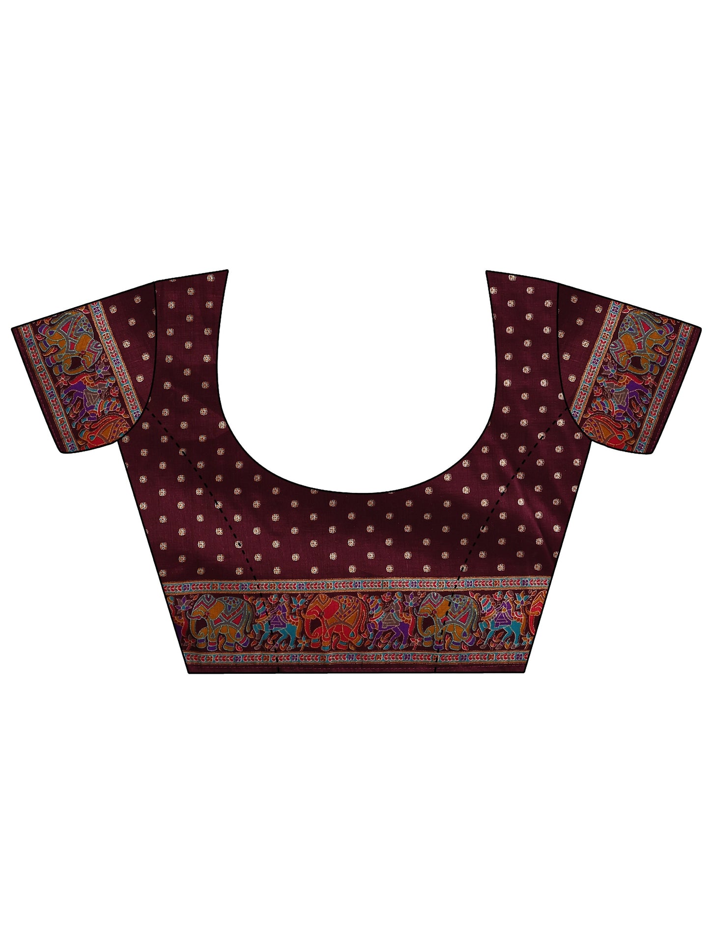 Mustard Embroidered Silk Blend Saree With Unstitched Blouse Piece