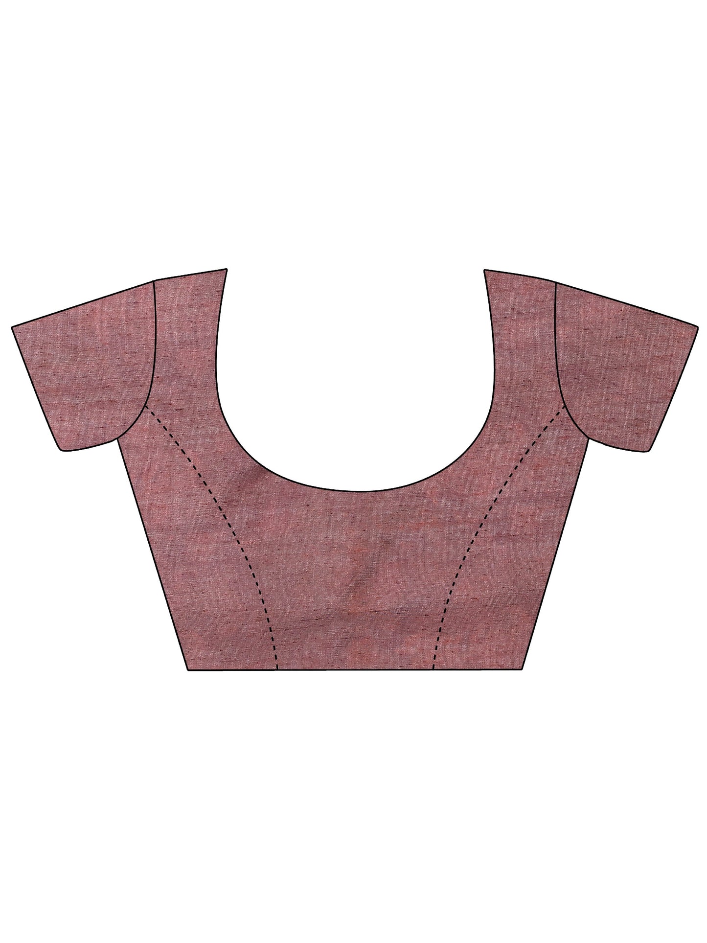 Brown Printed Silk Blend Saree With Unstitched Blouse Piece