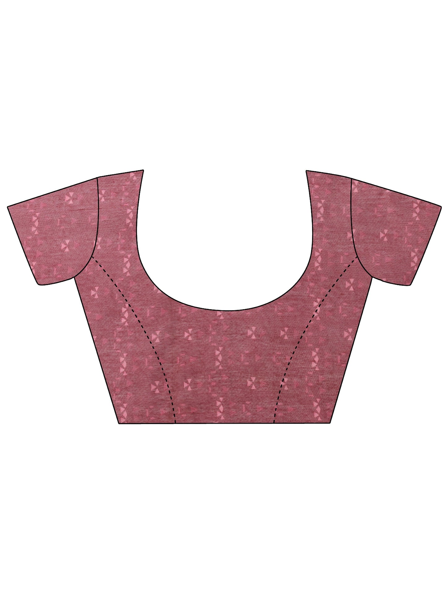 Brown Printed Silk Blend Saree With Unstitched Blouse Piece